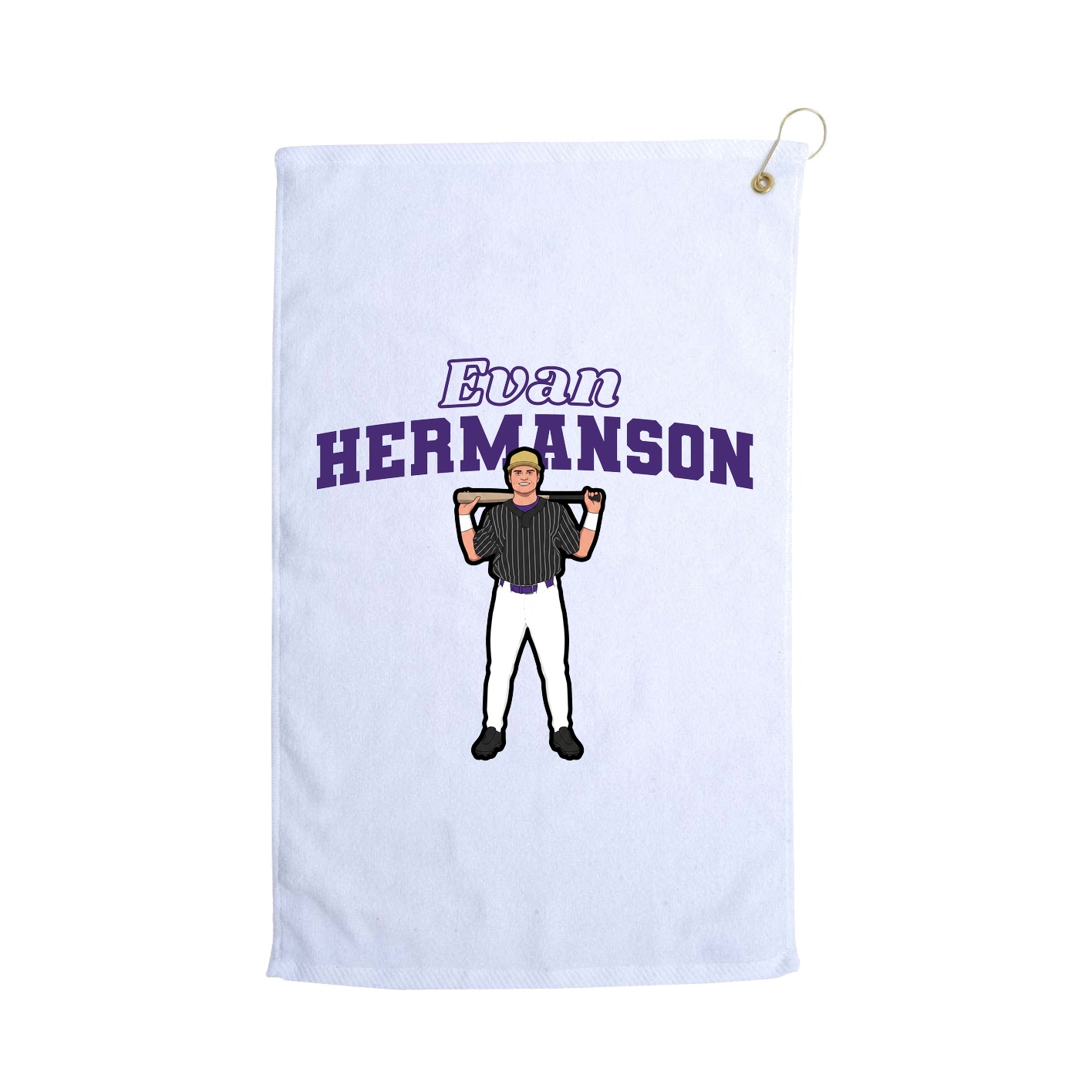 Golf Towel — Name Arch in White