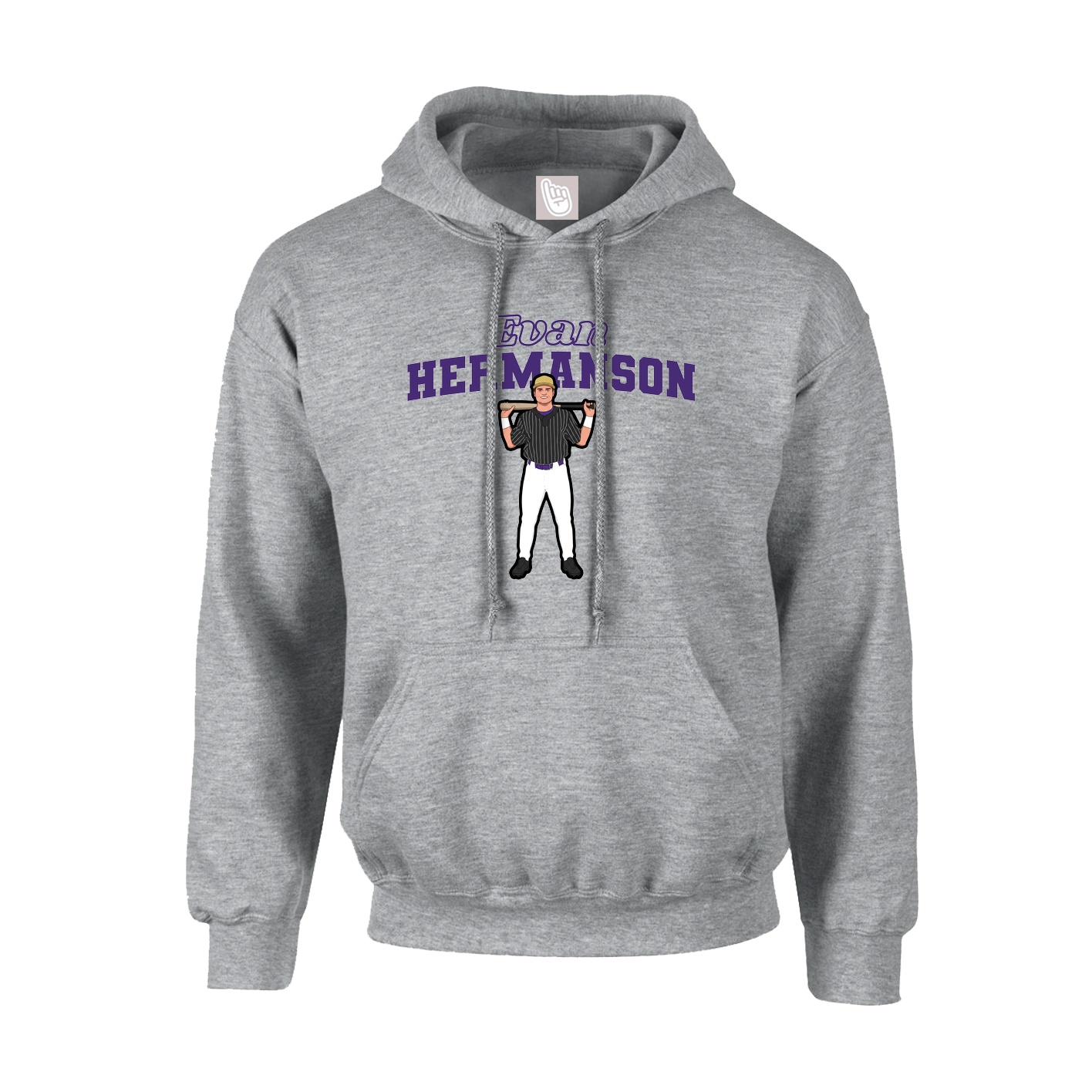 Youth Hoodie — Name Arch in Grey