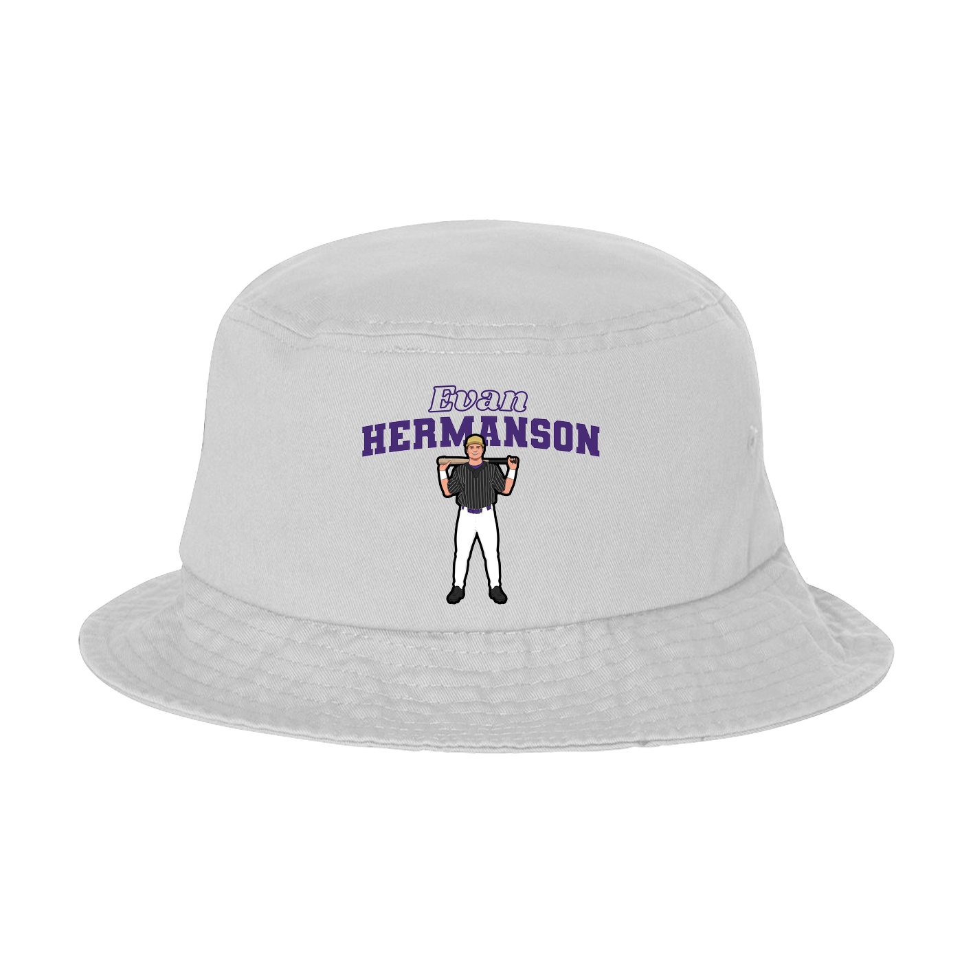 Bucket Cap — Name Arch in White
