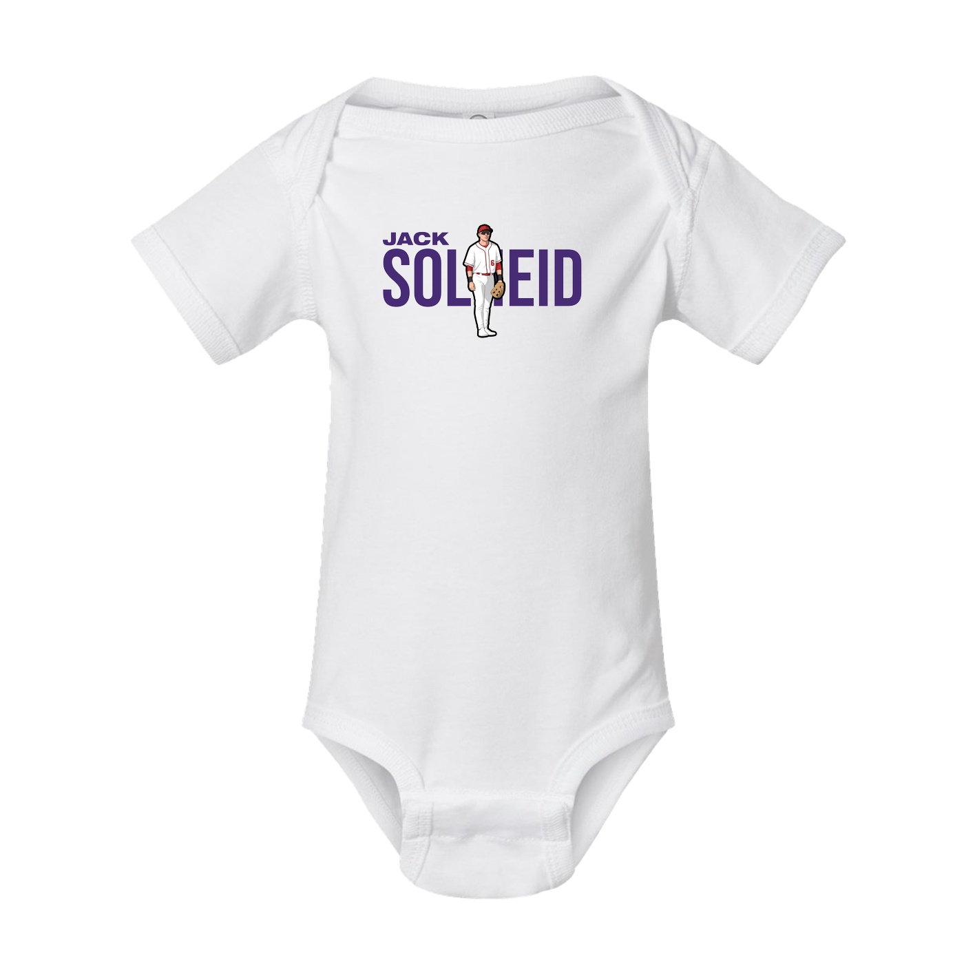 Baby Onesie — Player Name in White