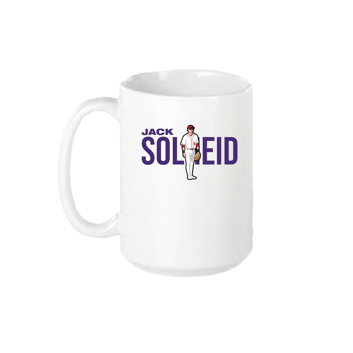 15oz Coffee Mug — Player Name in White