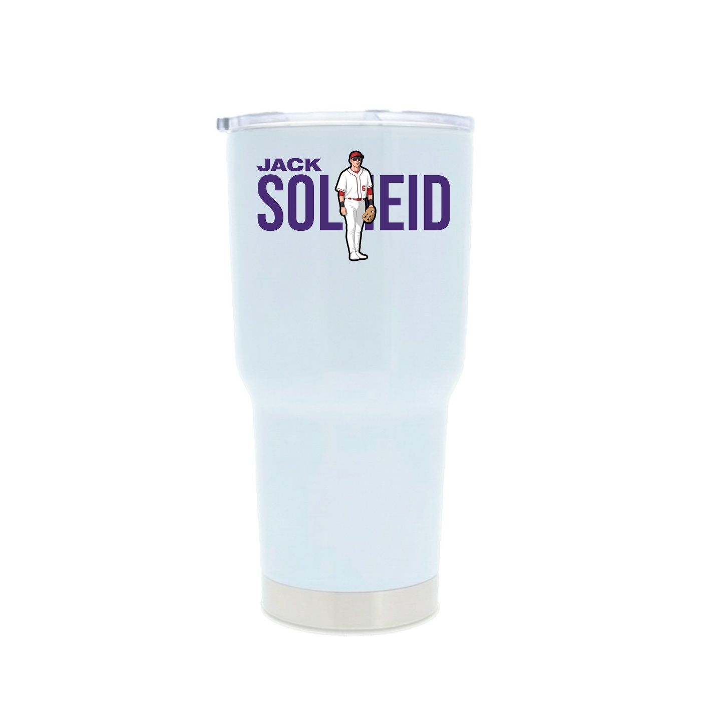 30oz Stainless Steel Tumbler — Player Name in White