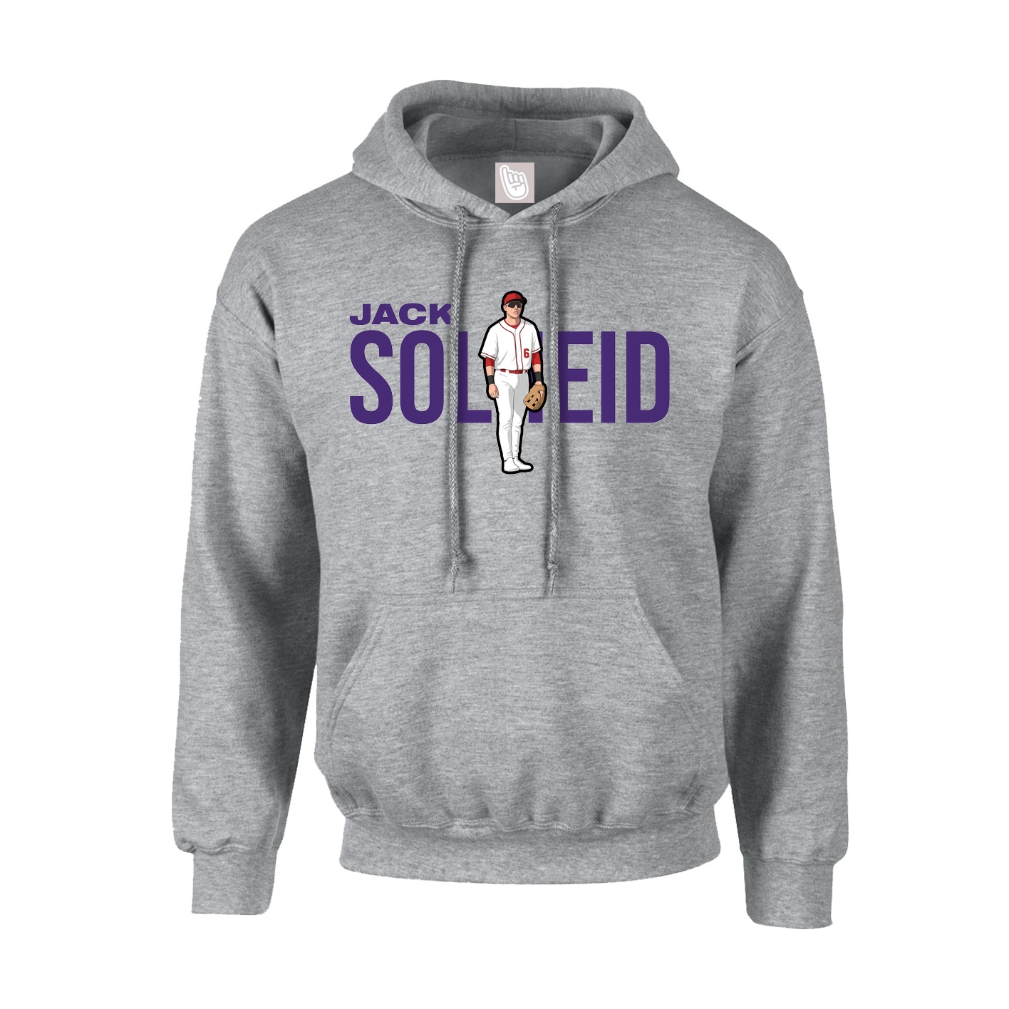 Hoodie — Player Name in Grey