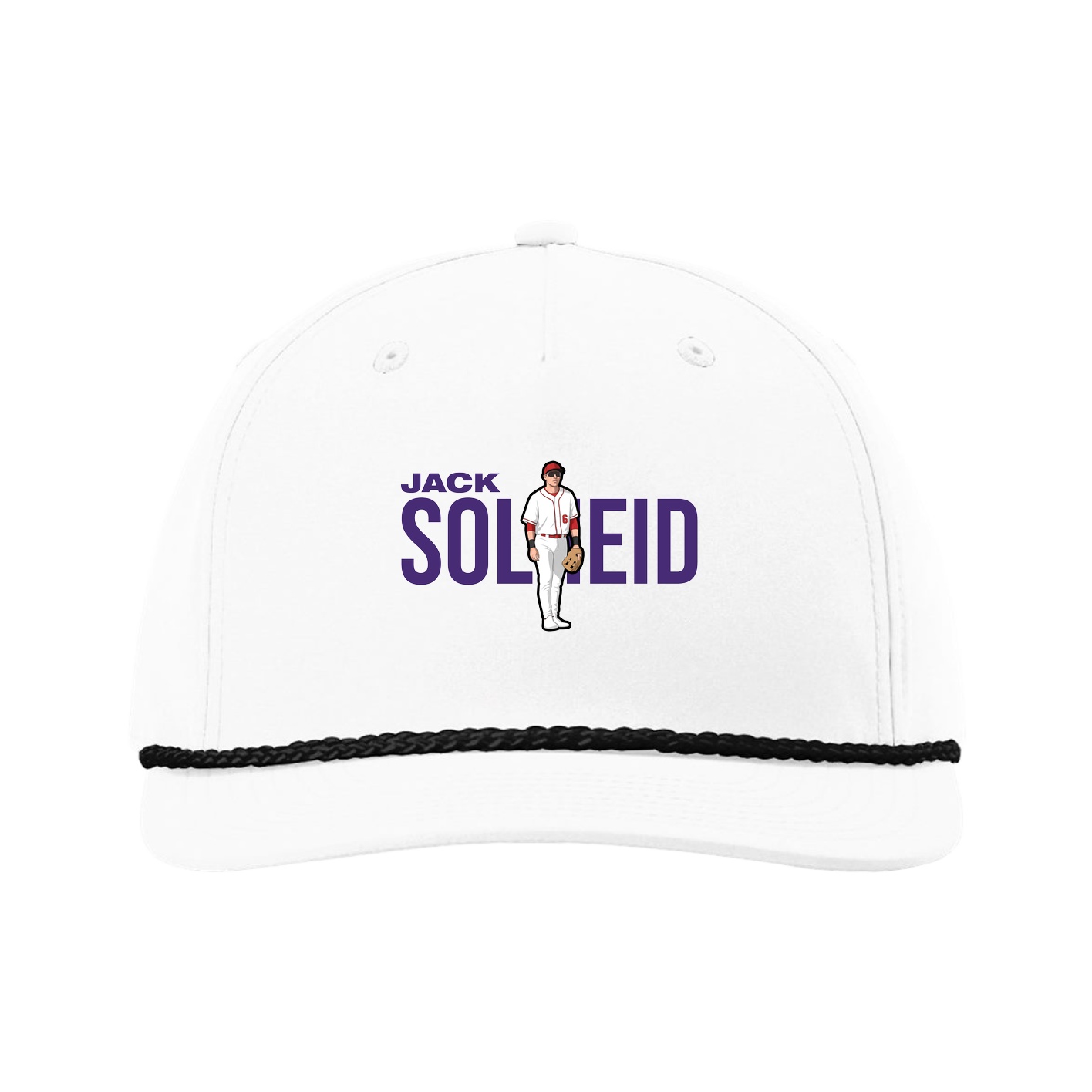 Five-Panel Classic Rope Cap — Player Name in White