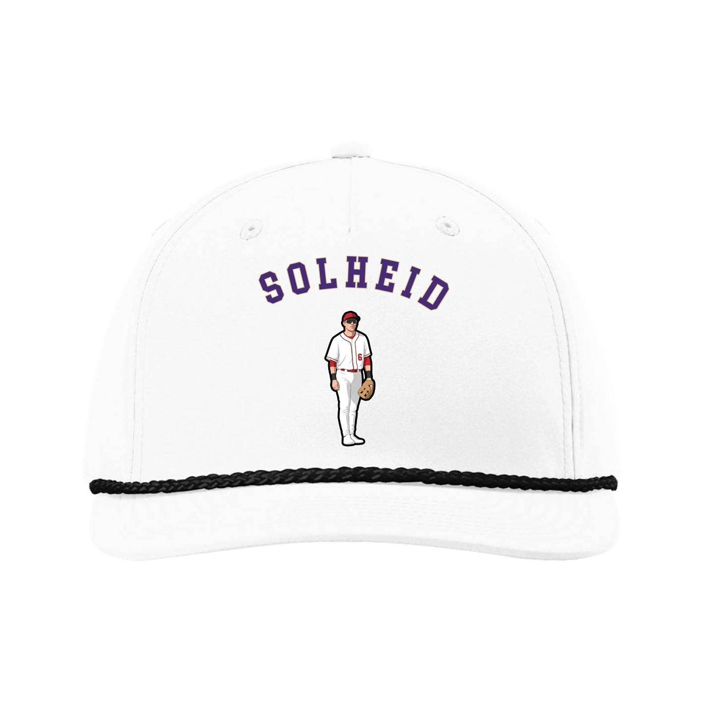 Five-Panel Classic Rope Cap — Shirsey Arch in White