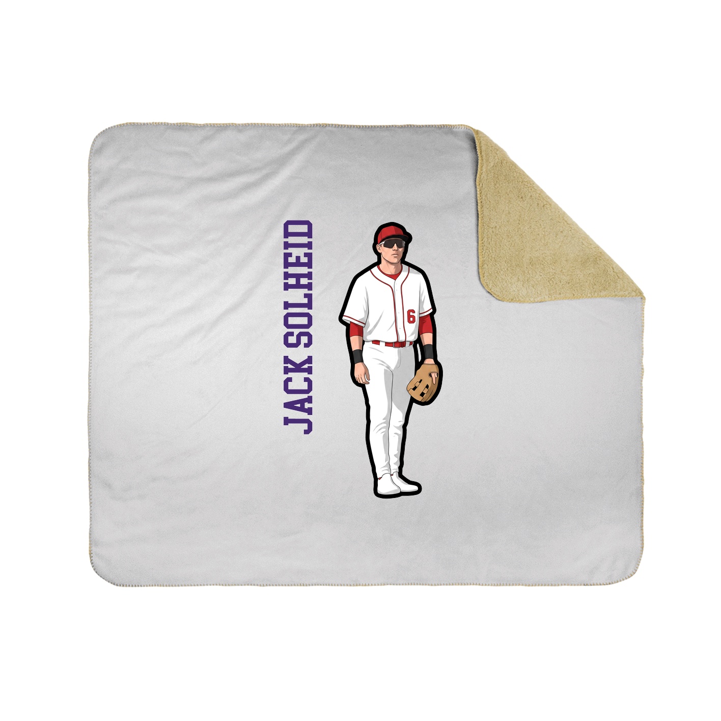 Throw Blanket — Name Vertical in White