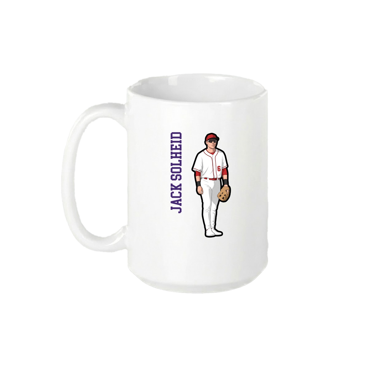 15oz Coffee Mug — Name Vertical in White