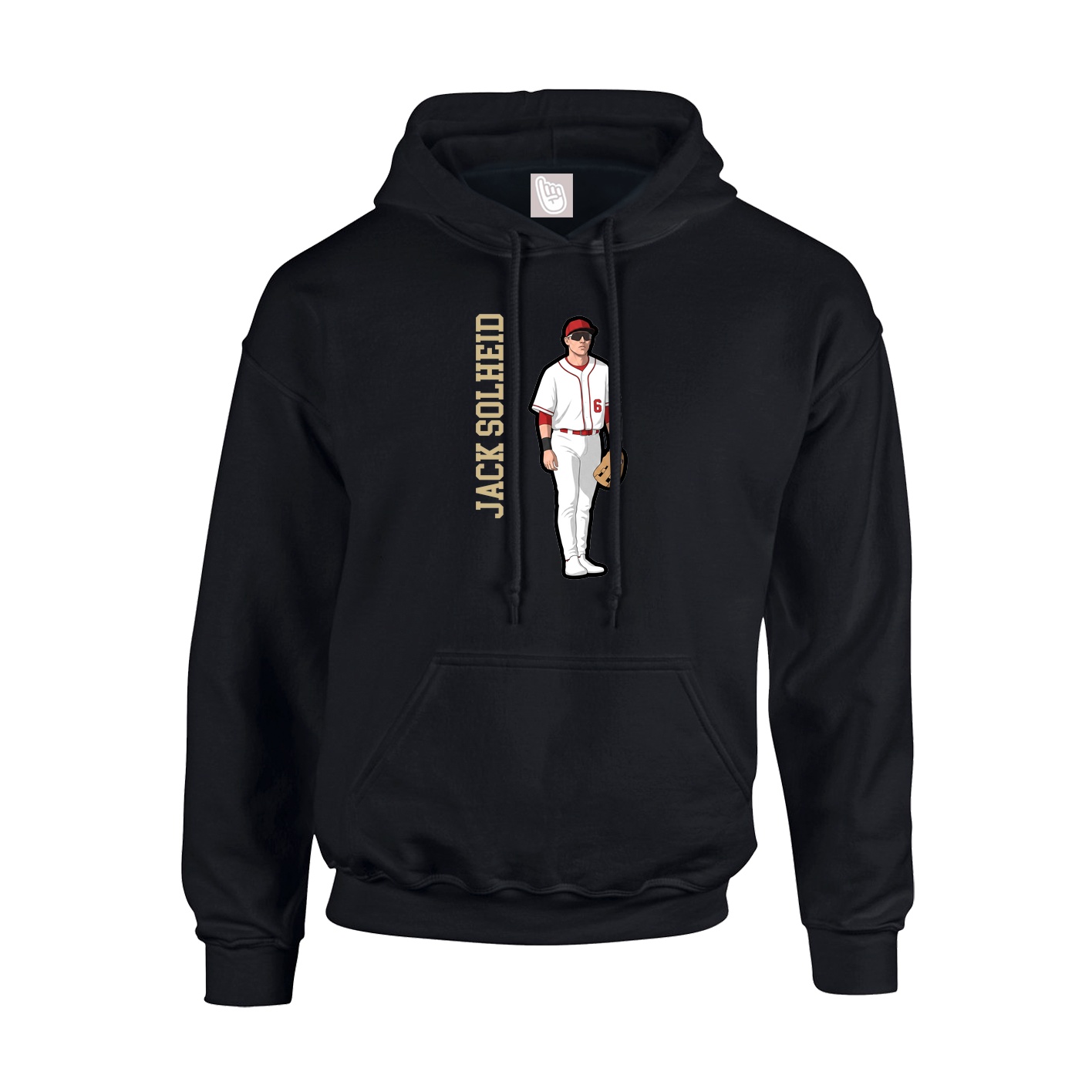 Hoodie — Name Vertical in Black