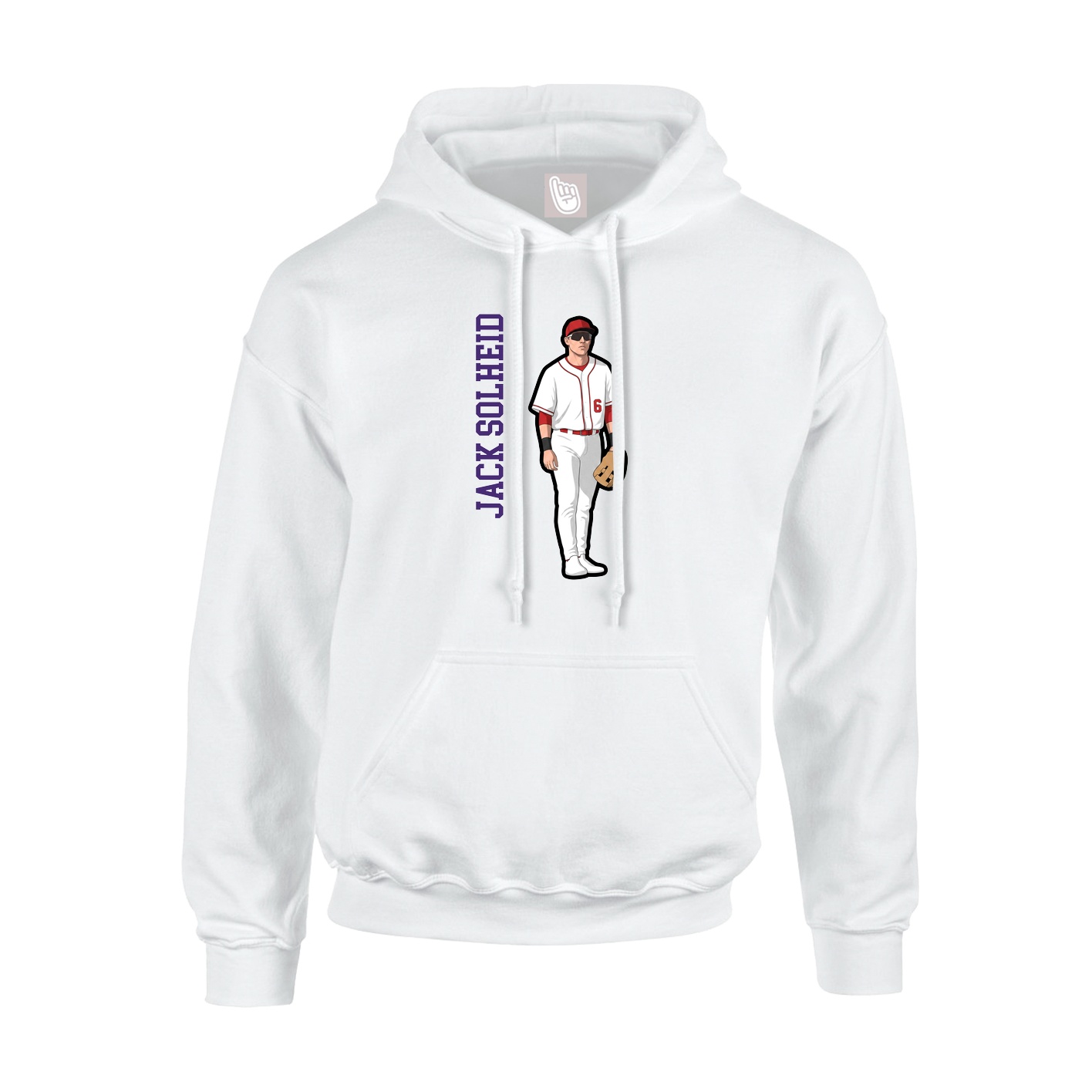 Youth Hoodie — Name Vertical in White