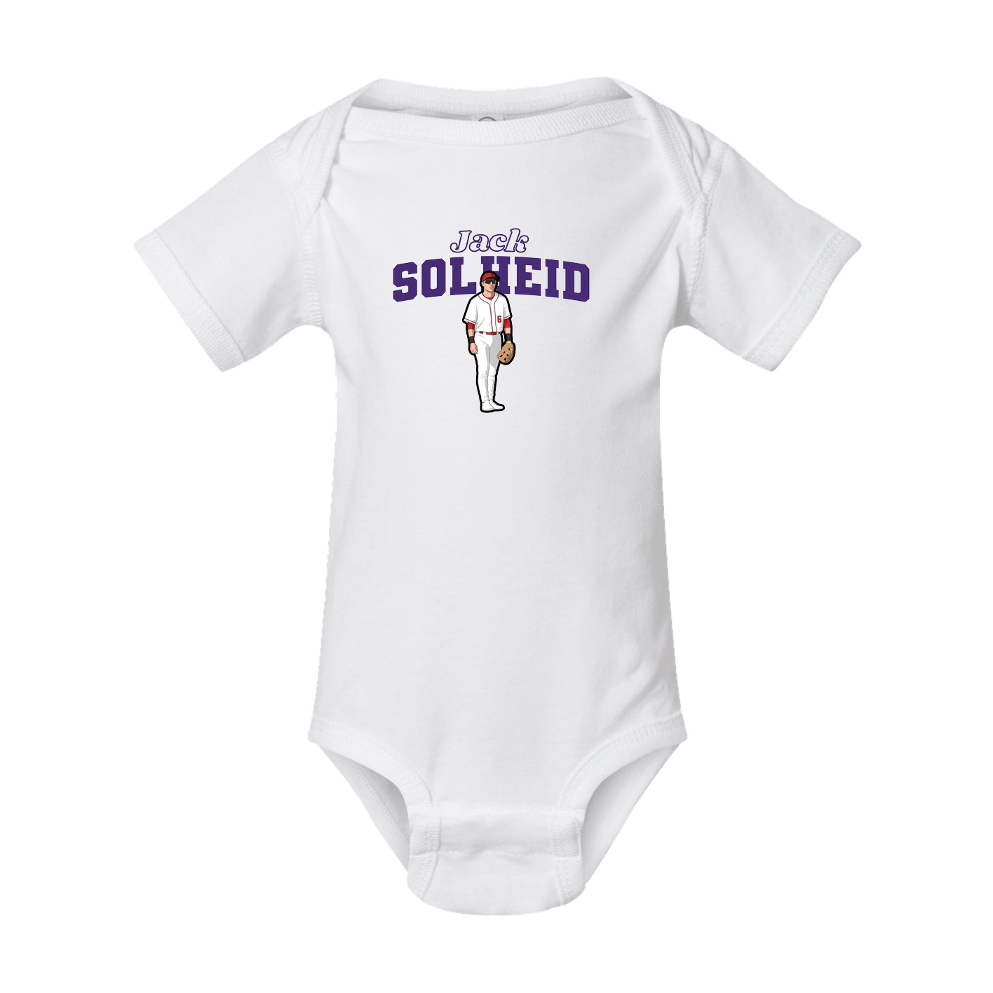Baby Onesie — Name Arch in White