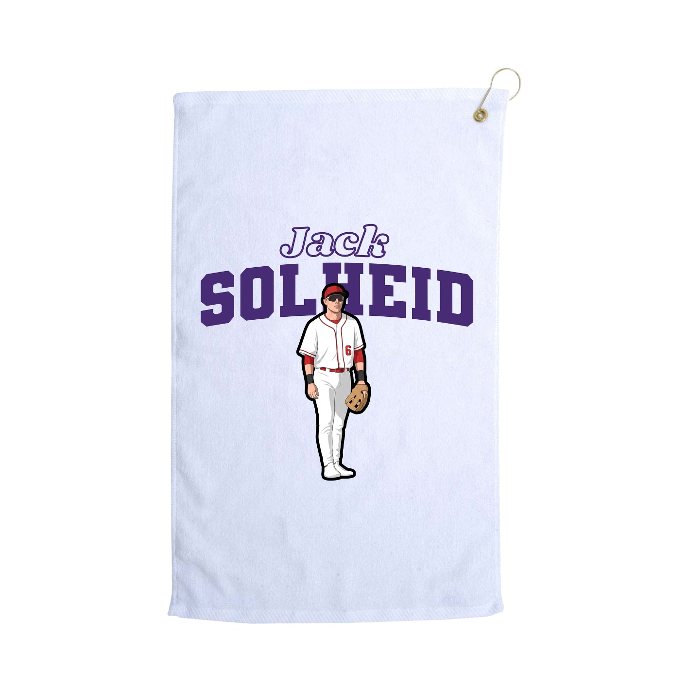 Golf Towel — Name Arch in White