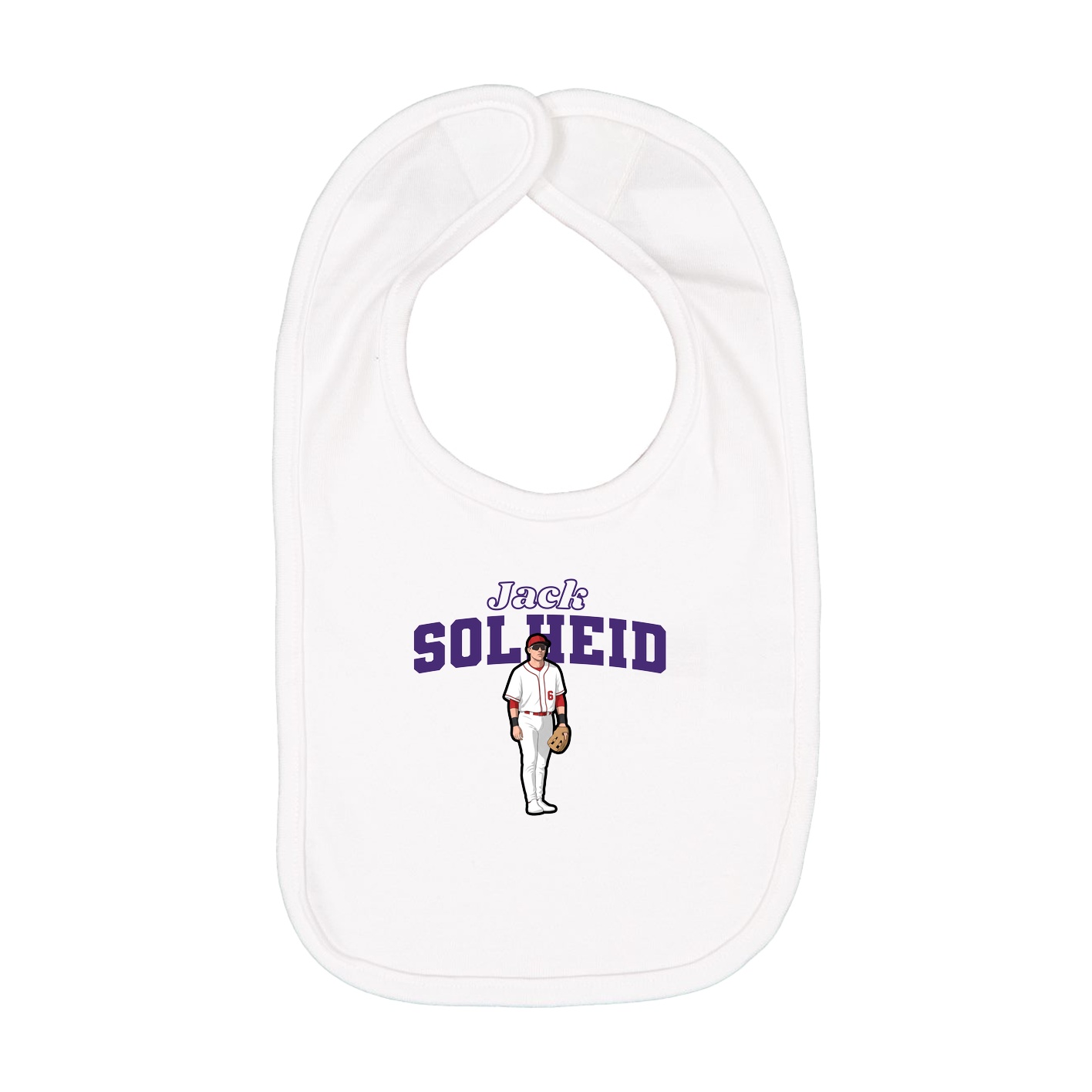 Infant Bib — Name Arch in White