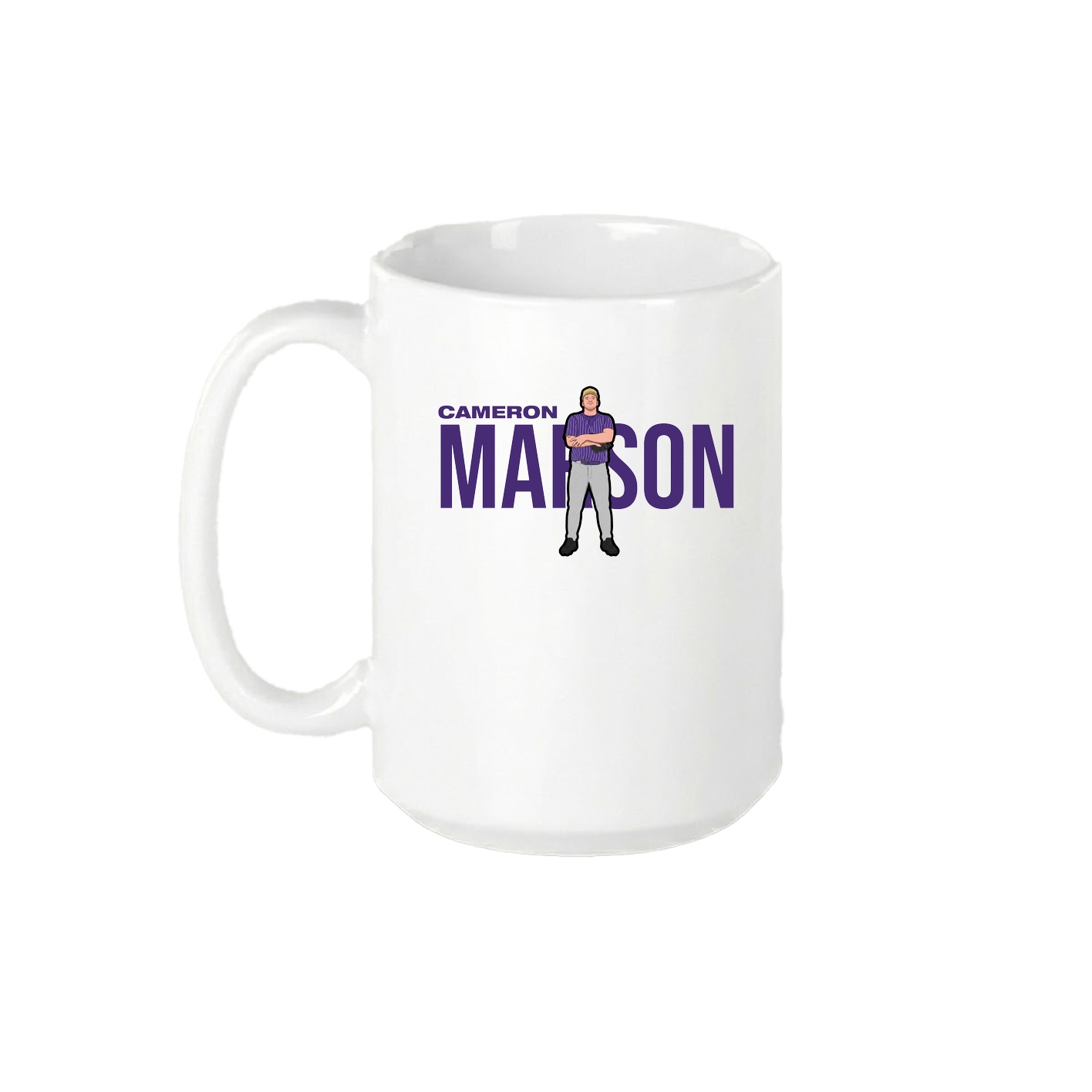 15oz Coffee Mug — Player Name in White
