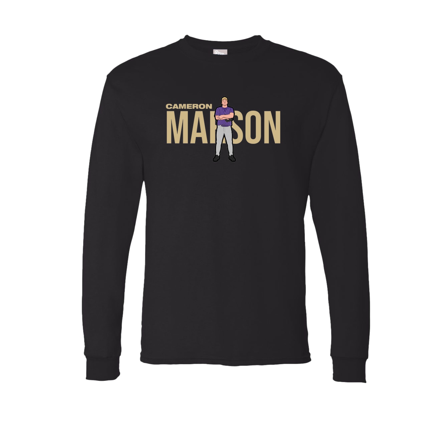 Long Sleeve Tee — Player Name in Black