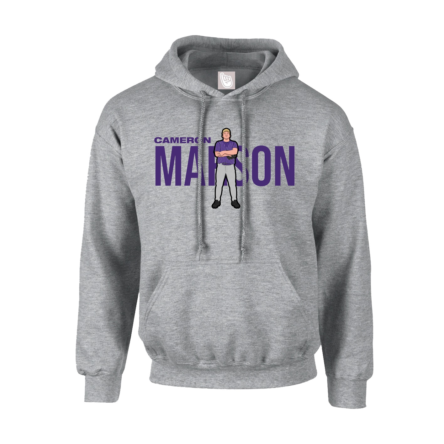 Hoodie — Player Name in Grey