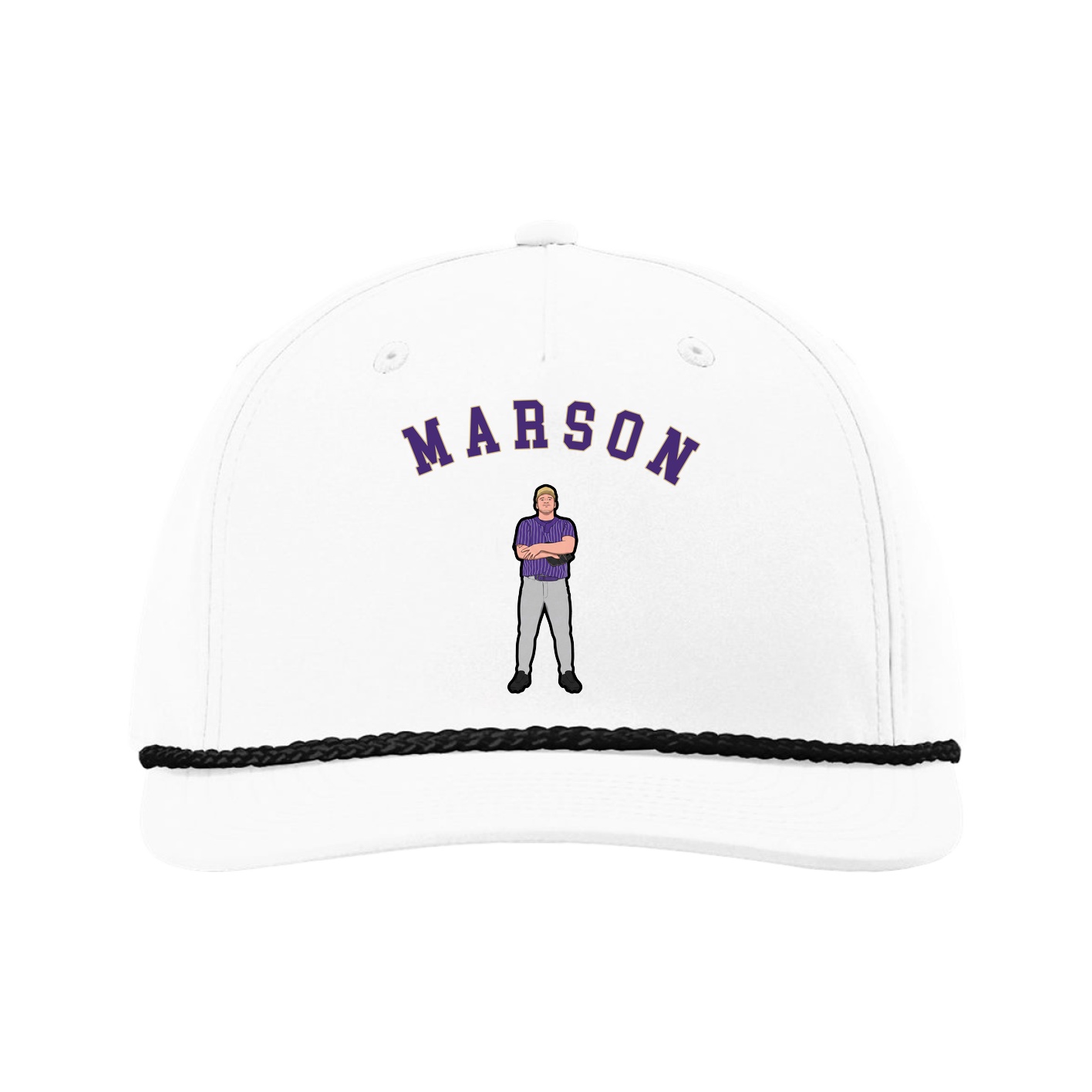 Five-Panel Classic Rope Cap — Shirsey Arch in White