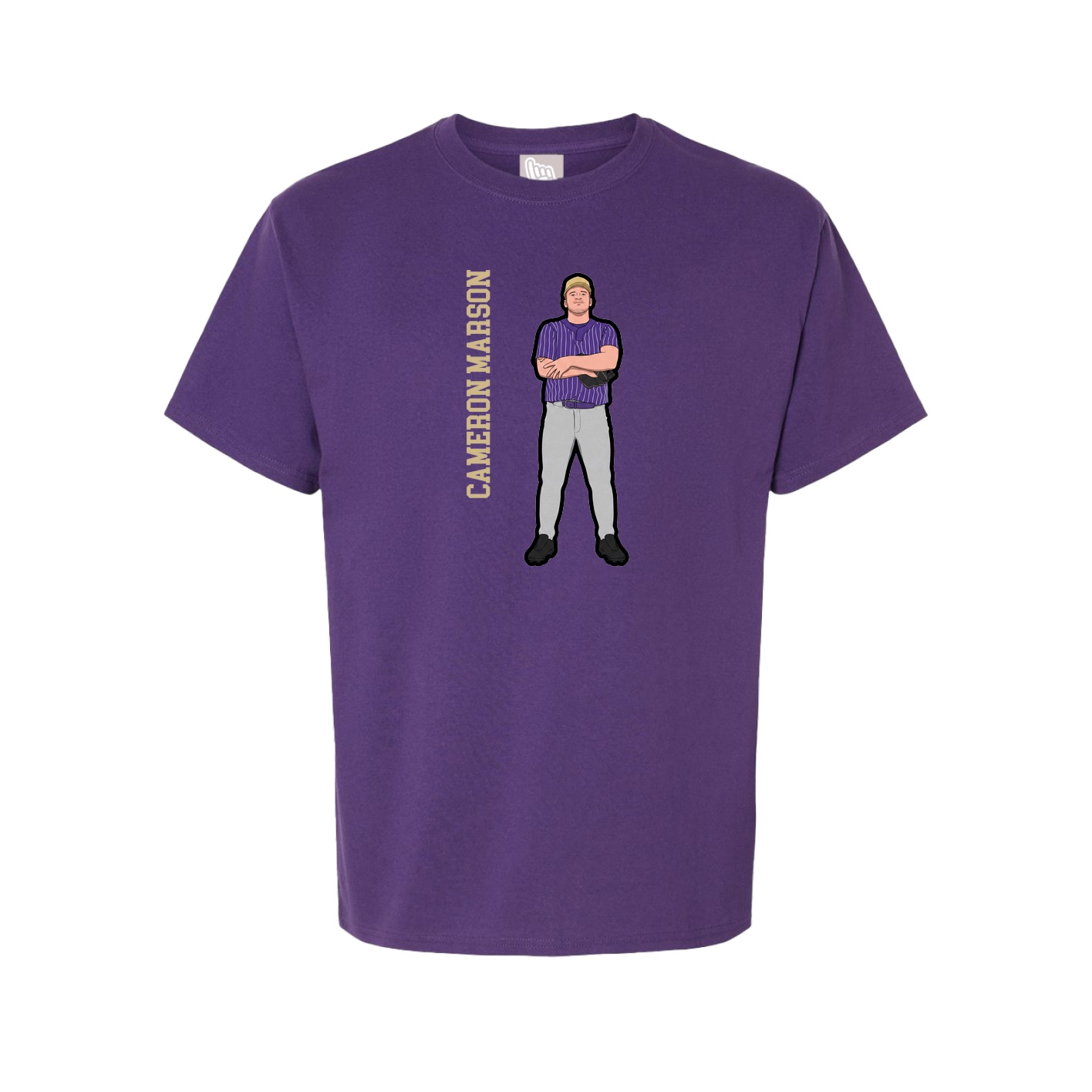 Tee — Name Vertical in Purple