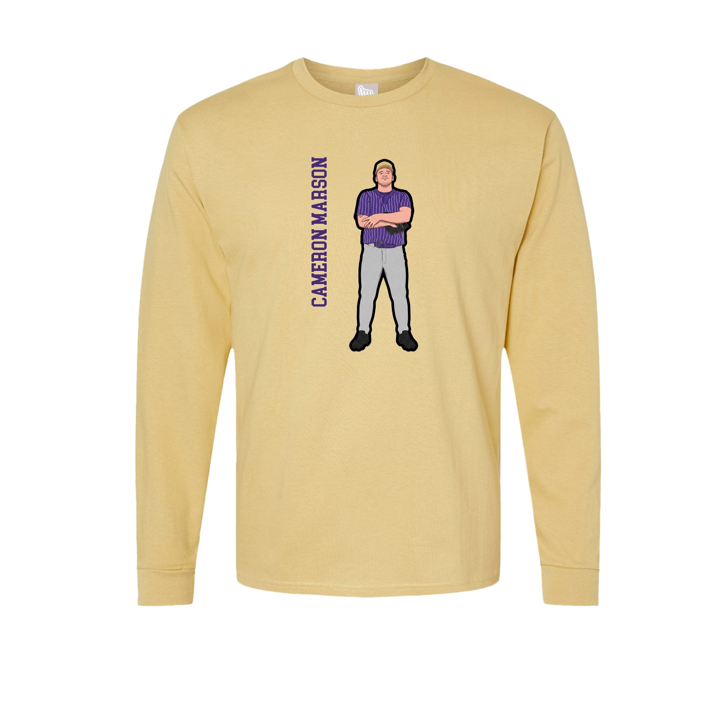 Long Sleeve Tee — Name Vertical in Vegas Gold