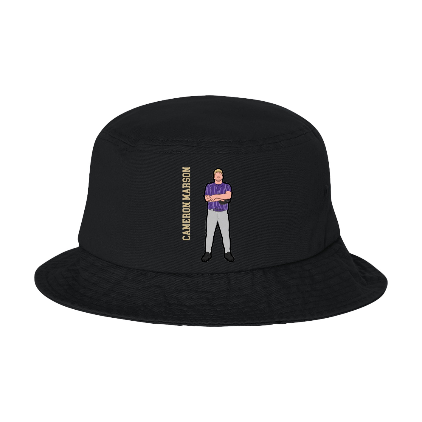 Bucket Cap — Name Vertical in Black