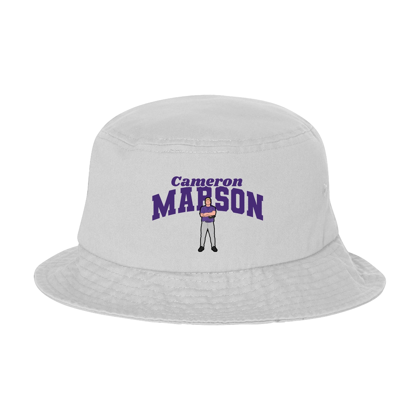 Bucket Cap — Signature Arch in White
