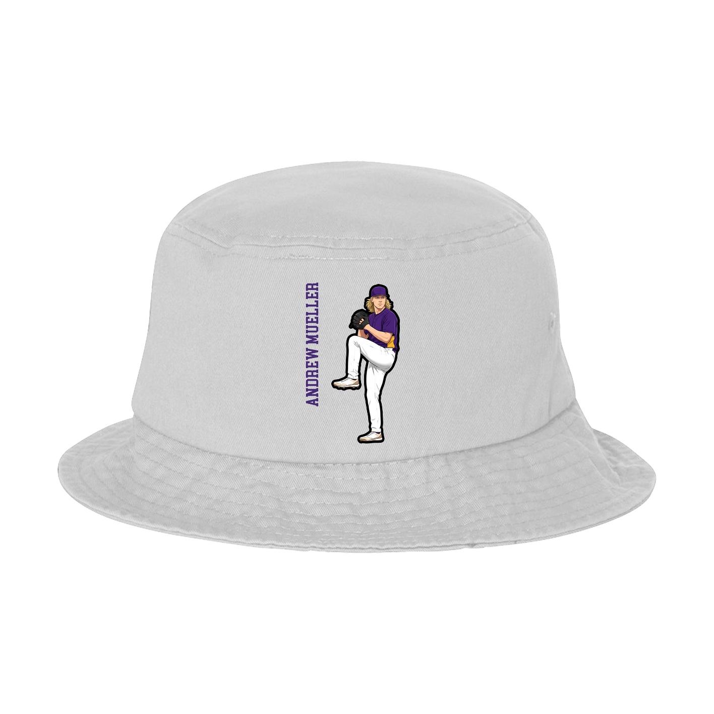Bucket Cap — Name Vertical in White