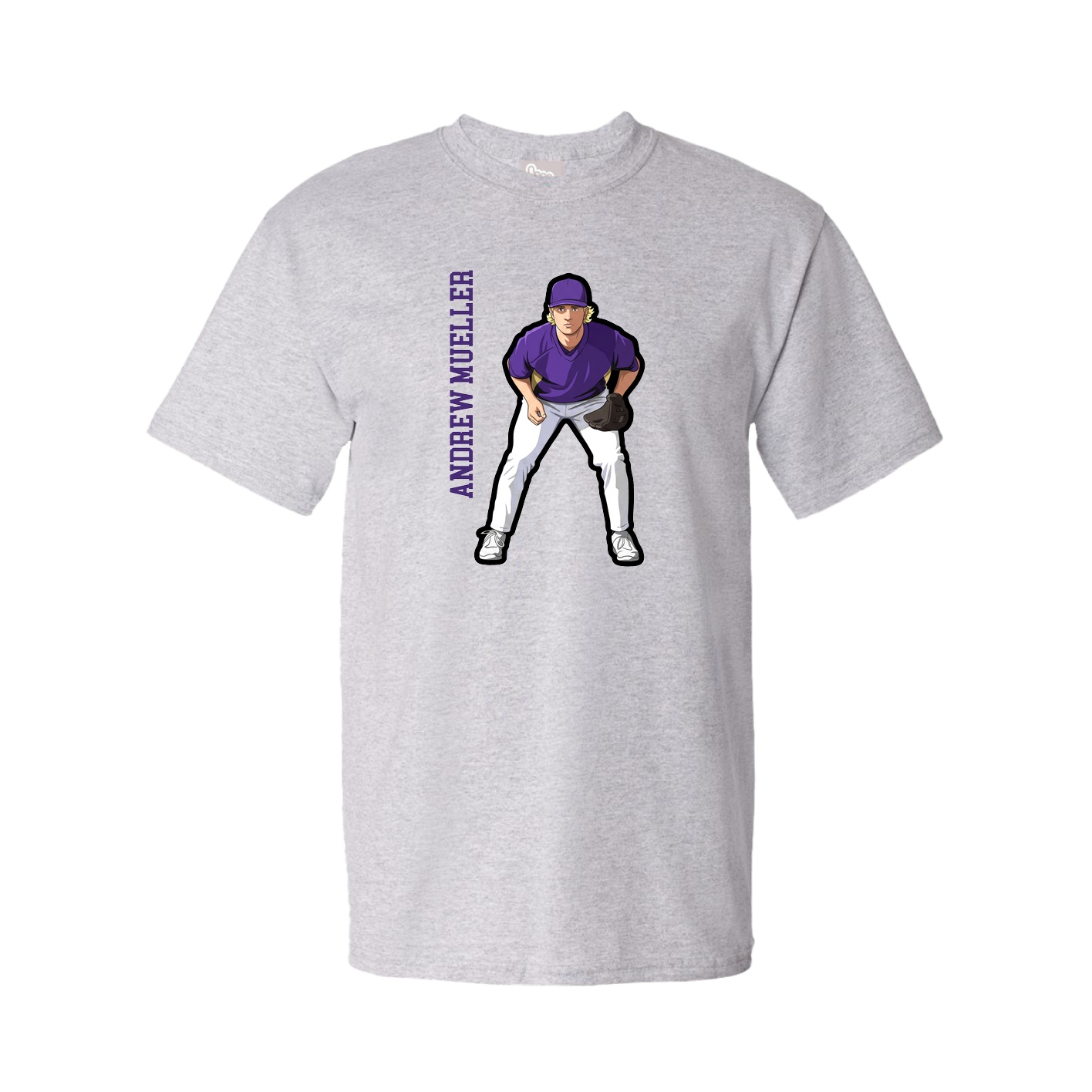 Tee — Name Vertical in Grey