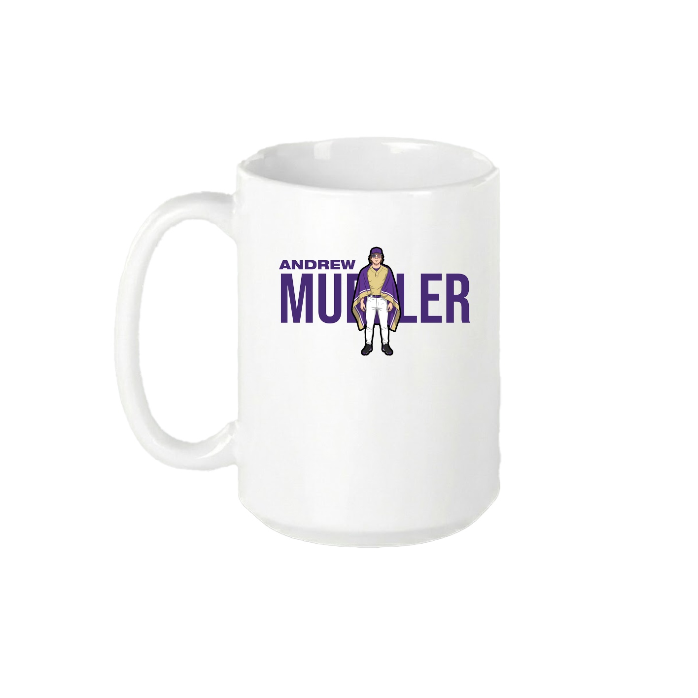 15oz Coffee Mug — Player Name in White