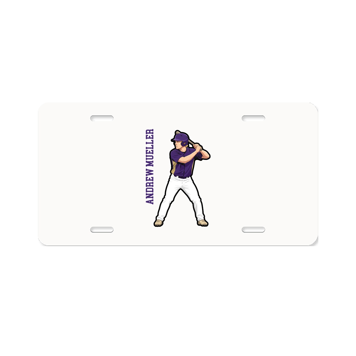 License Plate — Name Vertical in Classic