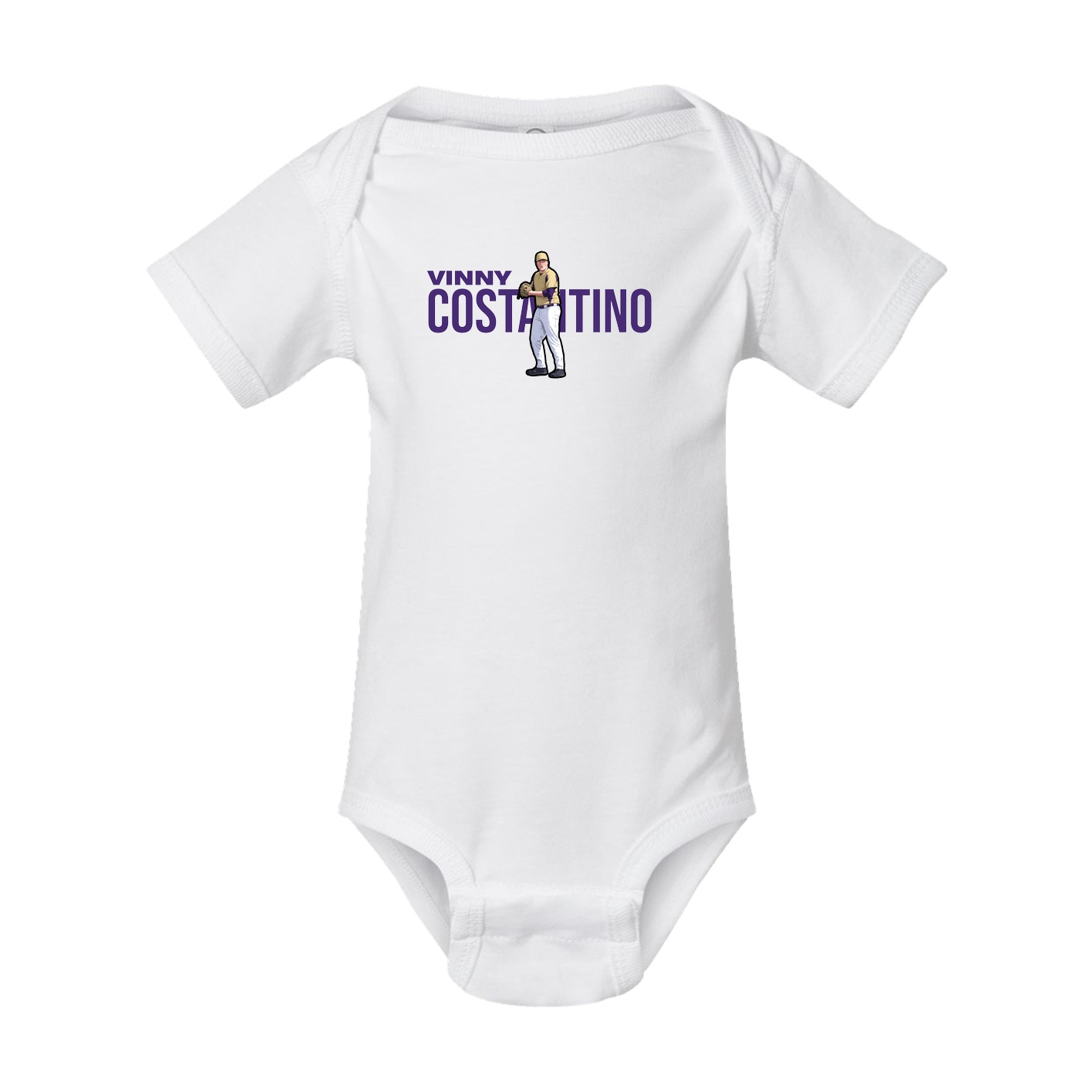 Baby Onesie — Player Name in White