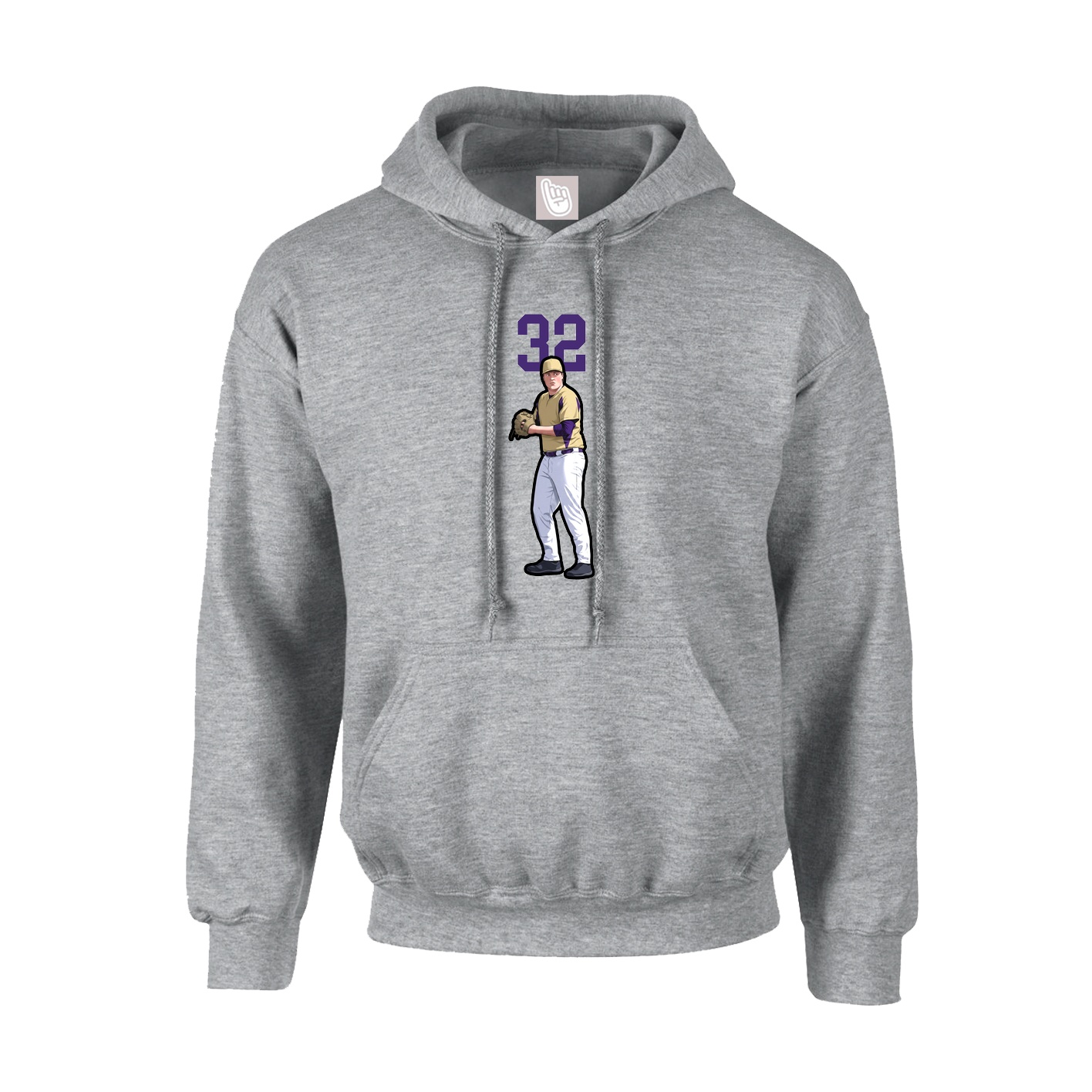 Youth Hoodie — Number Top in Grey