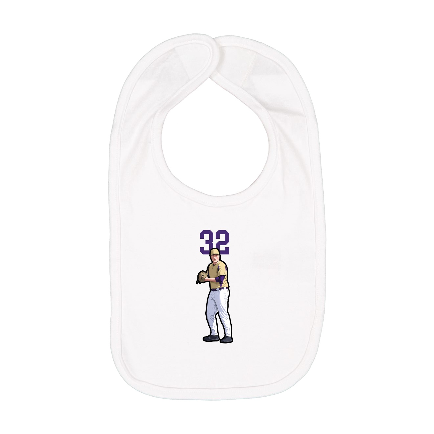 Infant Bib — Number Top in White