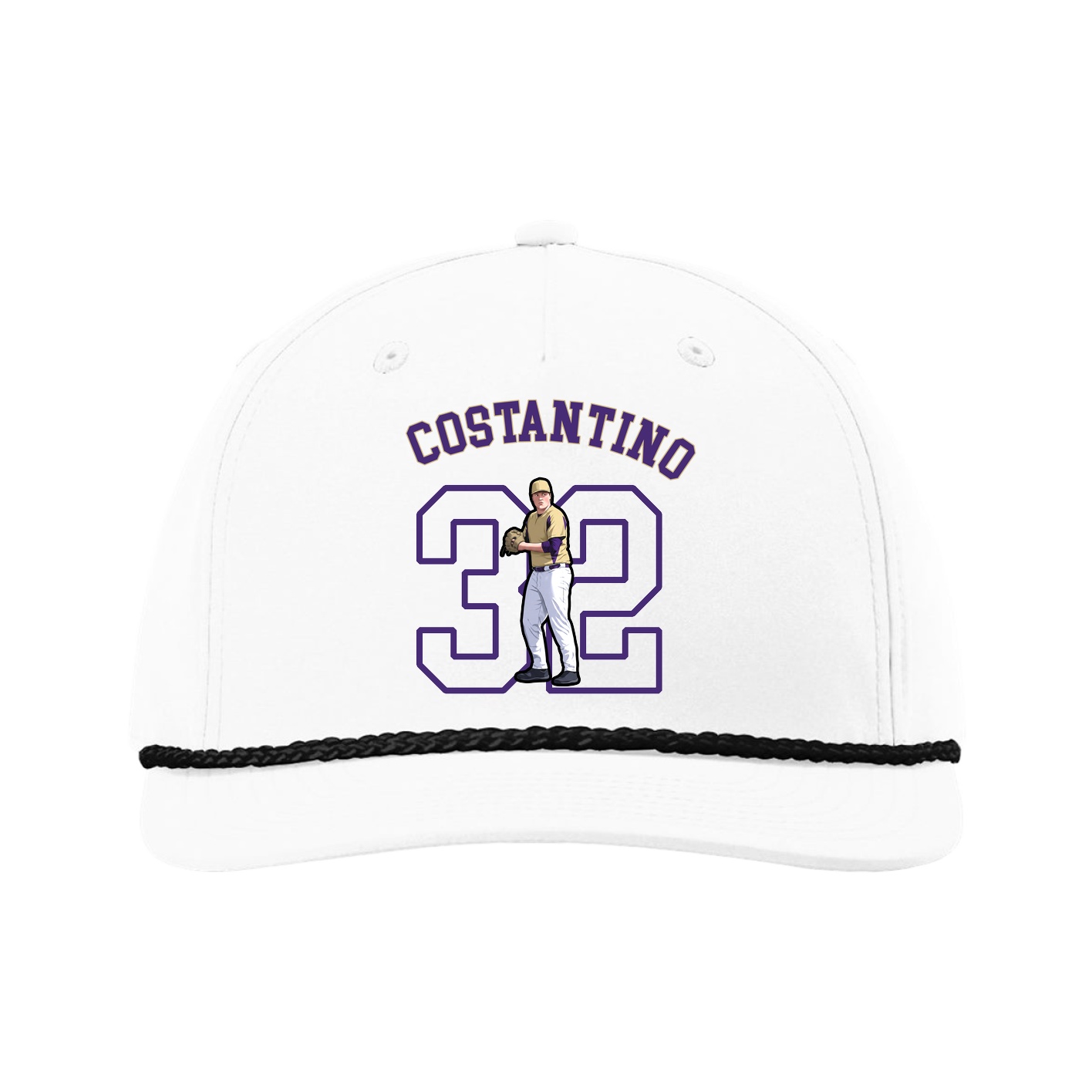 Five-Panel Classic Rope Cap — Shirsey Arch in White