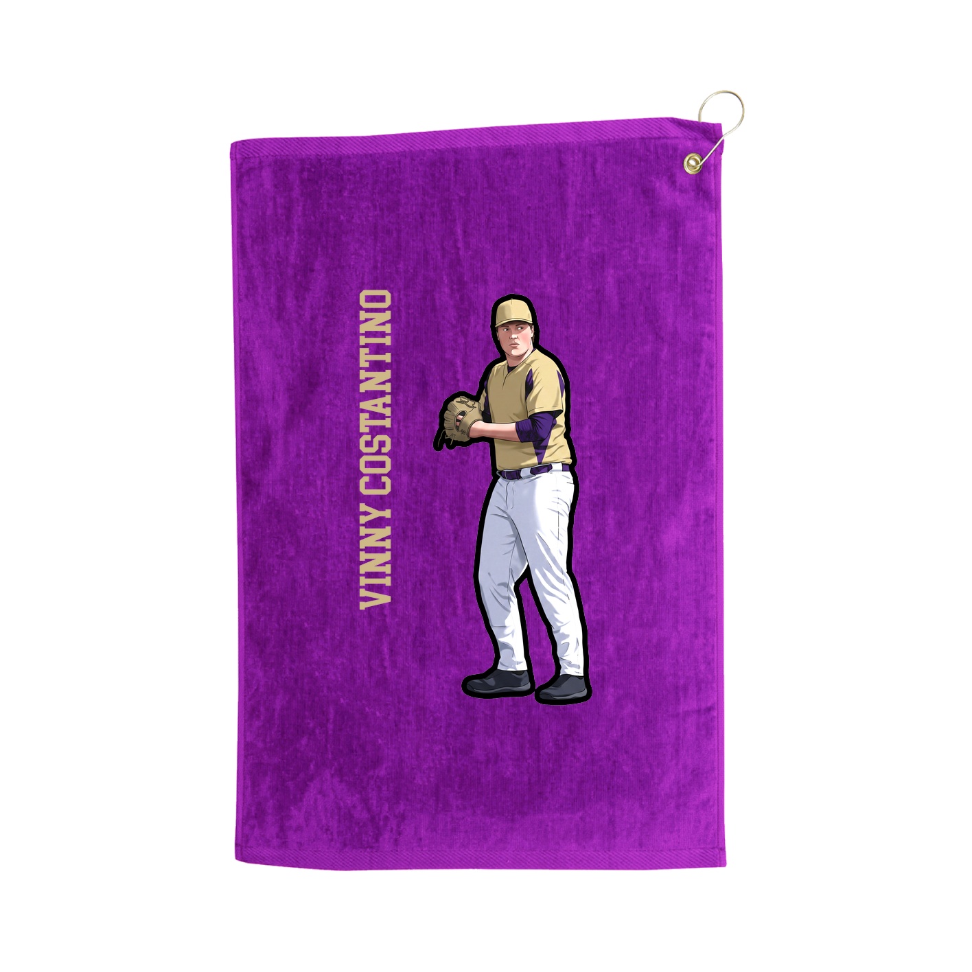 Golf Towel — Name Vertical in Purple