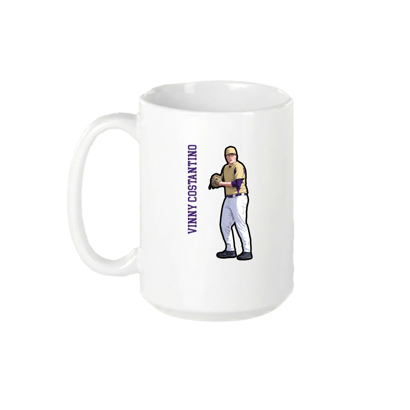 15oz Coffee Mug — Name Vertical in White