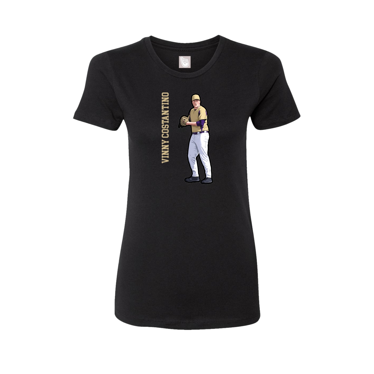 Fitted Women's Tee — Name Vertical in Black