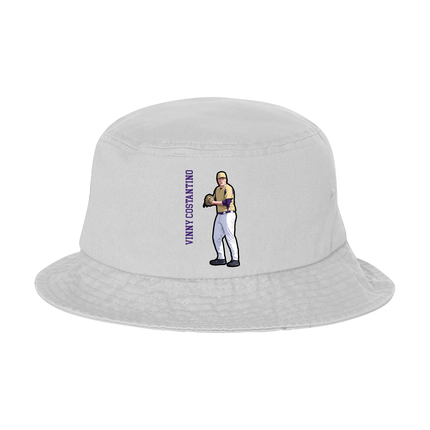 Bucket Cap — Name Vertical in White