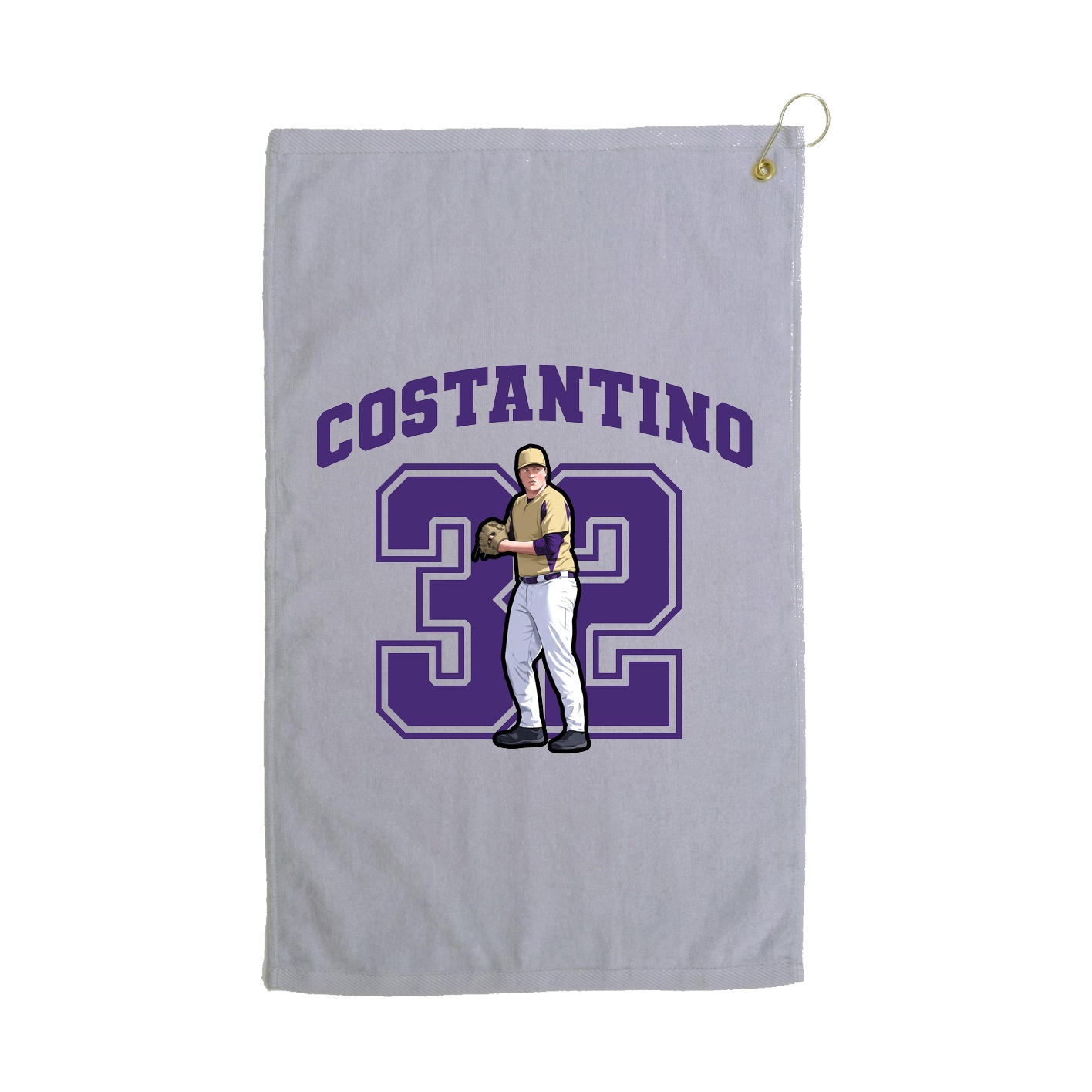 Golf Towel — Number in Grey
