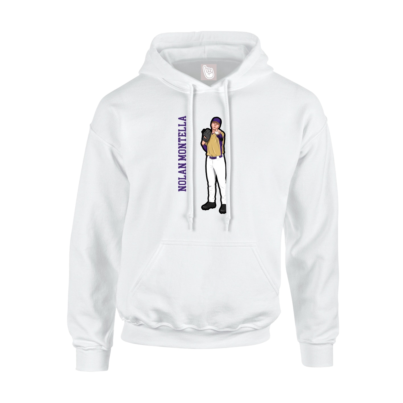 Hoodie — Name Vertical in White