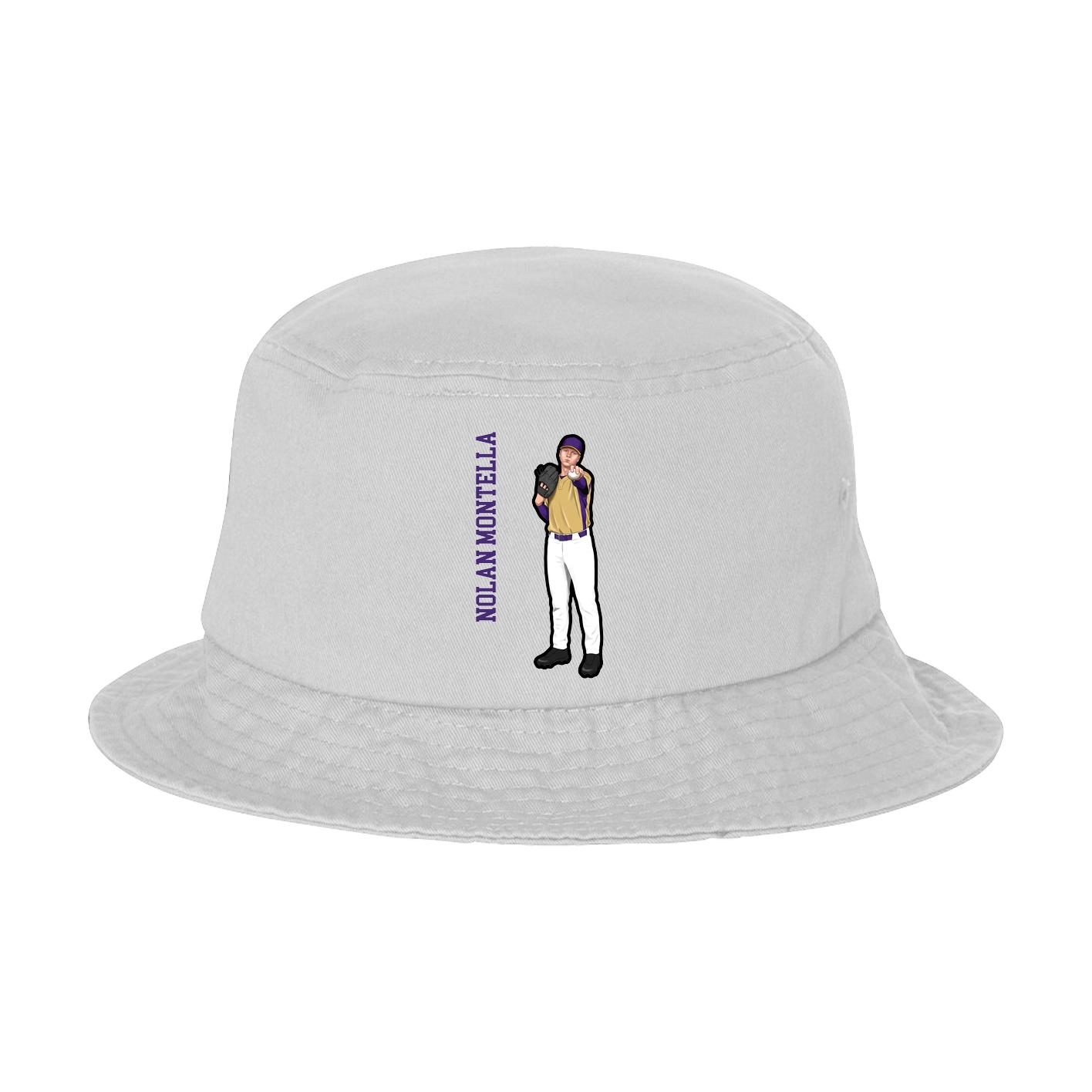 Bucket Cap — Name Vertical in White