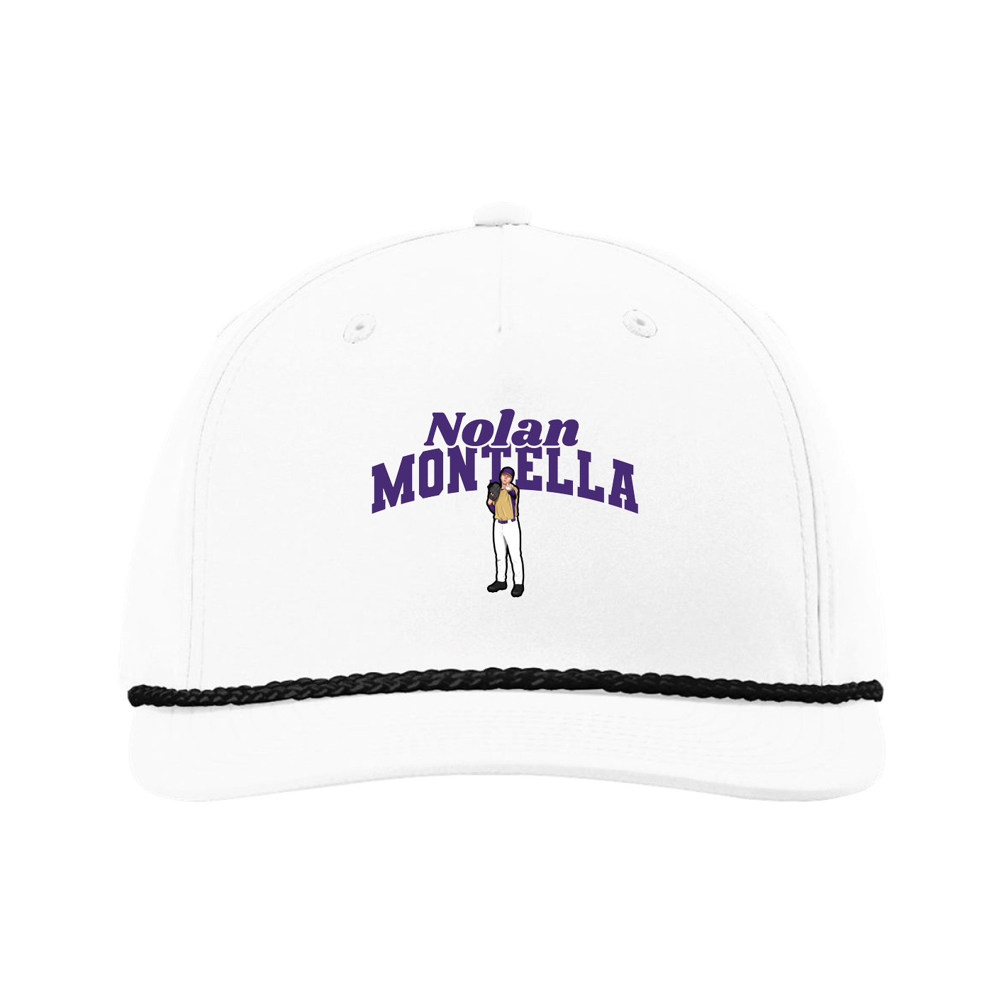 Five-Panel Classic Rope Cap — Signature Arch in White