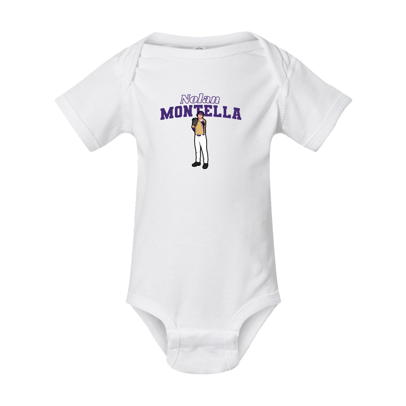 Baby Onesie — Name Arch in White
