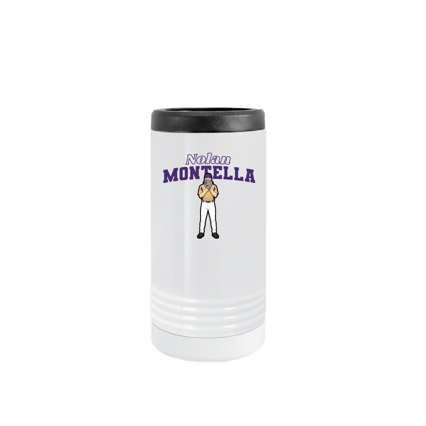 Slim Beverage Holder — Name Arch in White