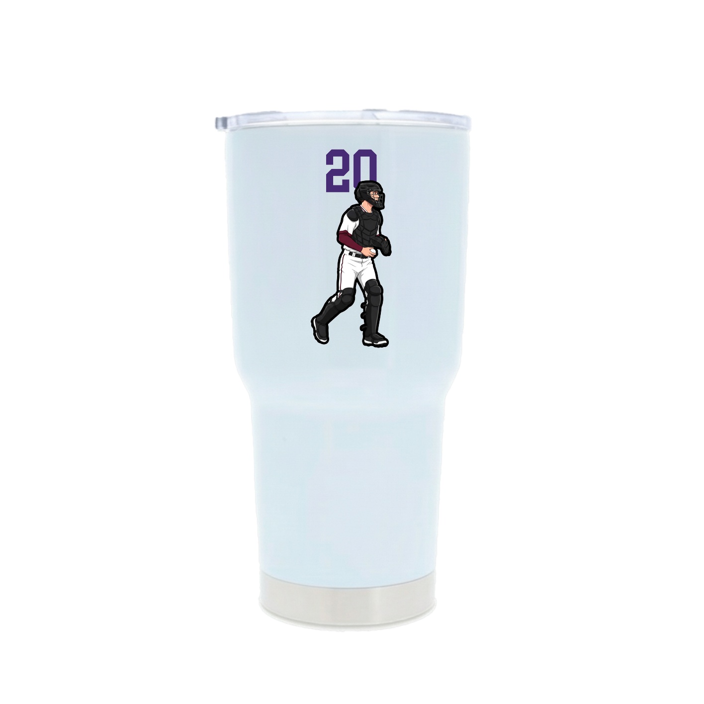 30oz Stainless Steel Tumbler — Number Top in White