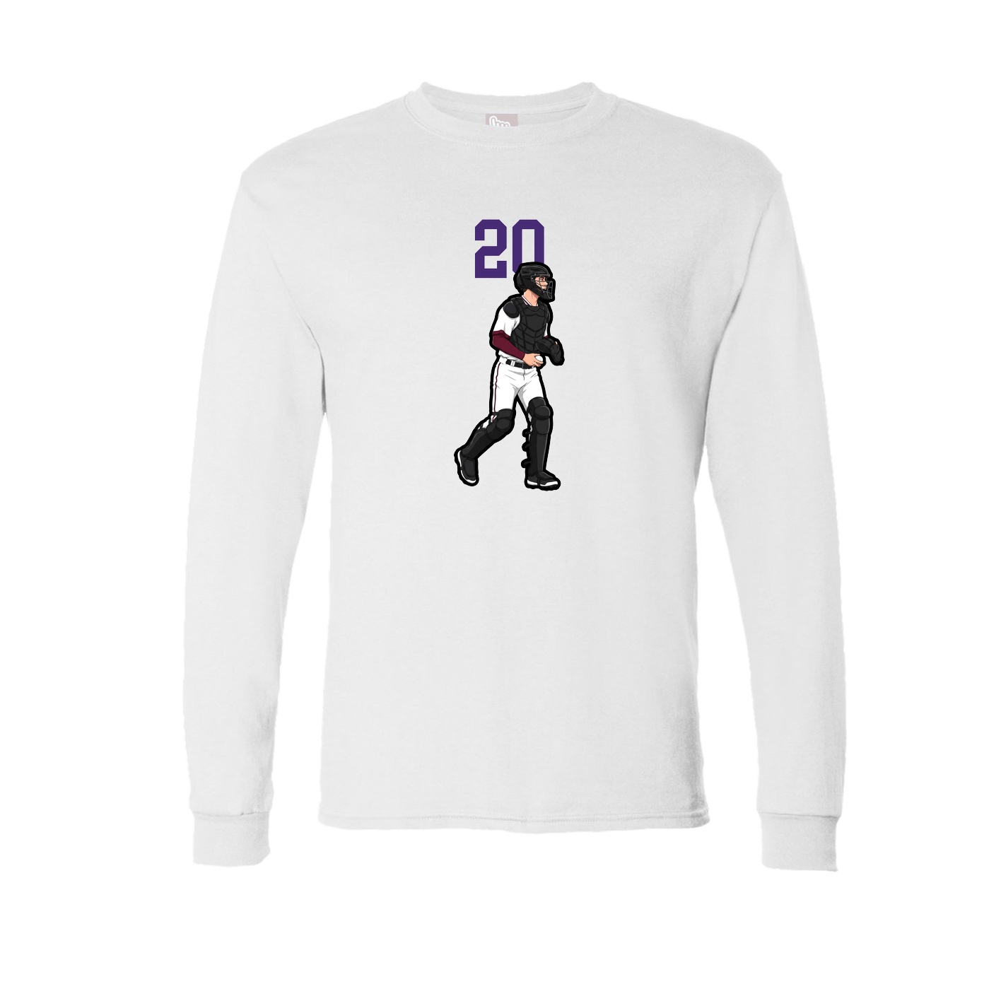 Long Sleeve Tee — Number Top in White
