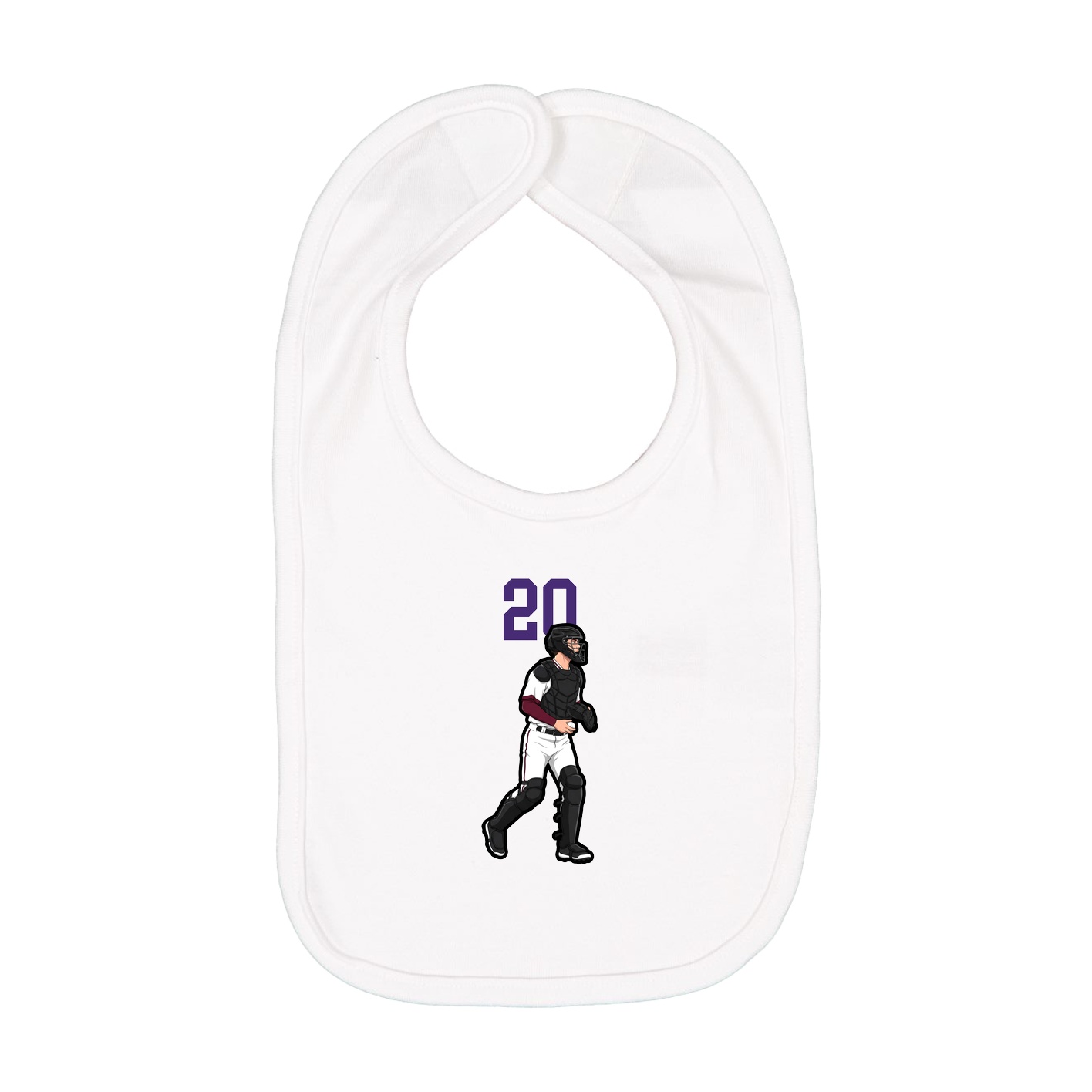 Infant Bib — Number Top in White