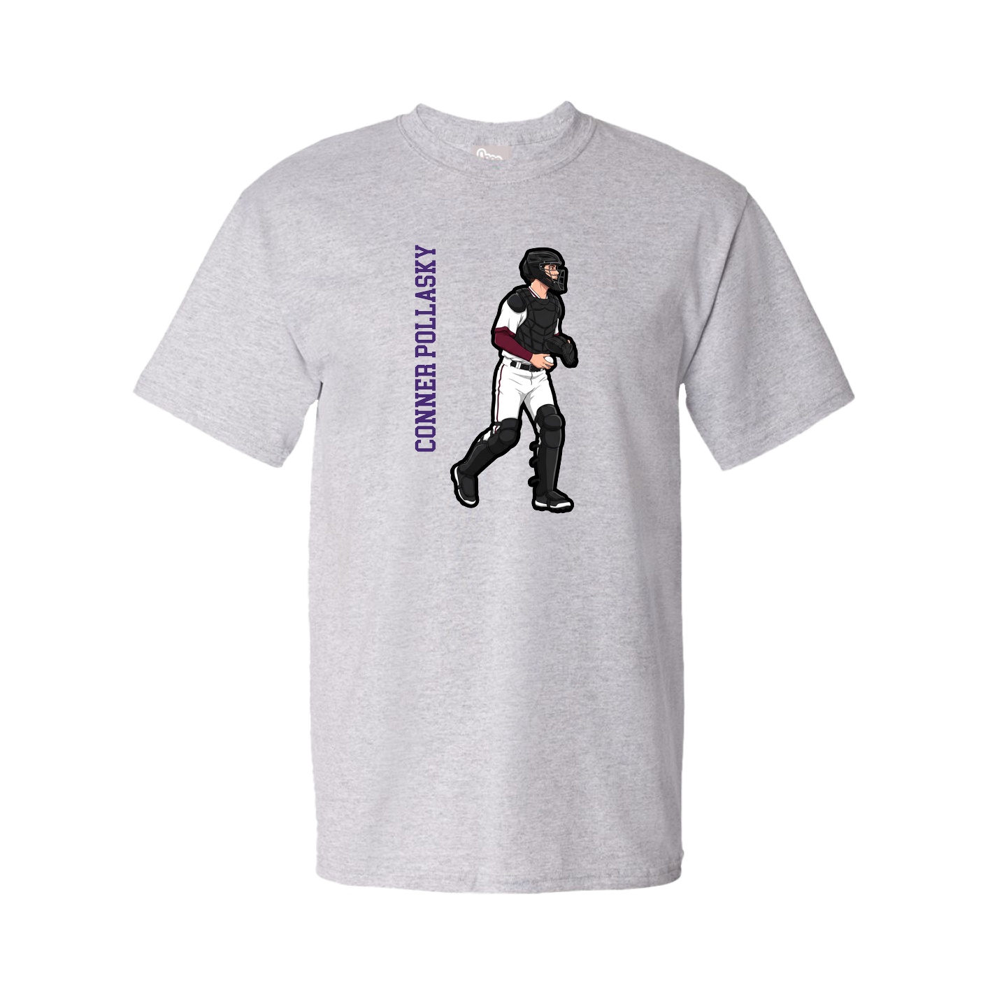 Tee — Name Vertical in Grey