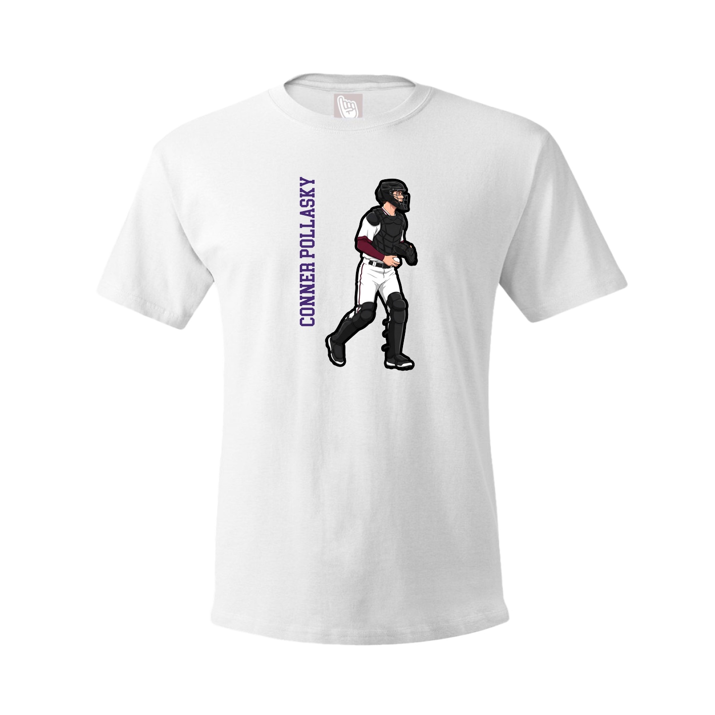 Youth Tee — Name Vertical in White
