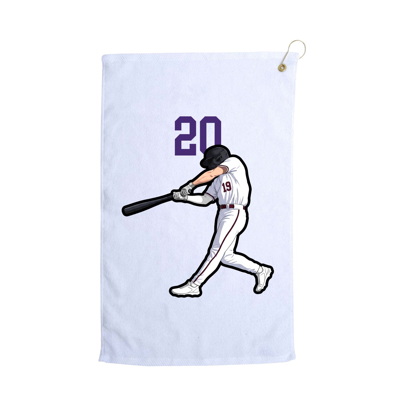 Golf Towel — Number Top in White