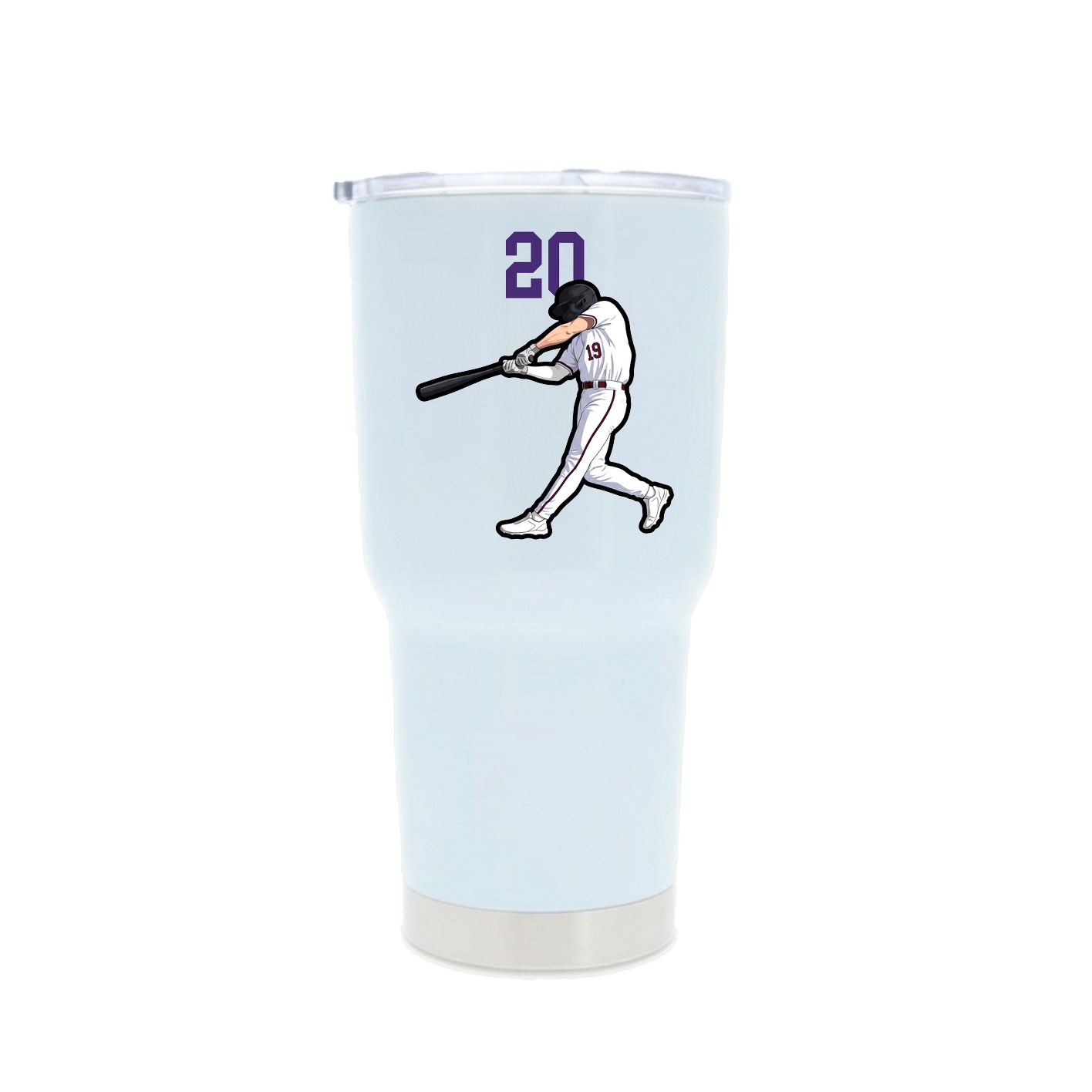 30oz Stainless Steel Tumbler — Number Top in White