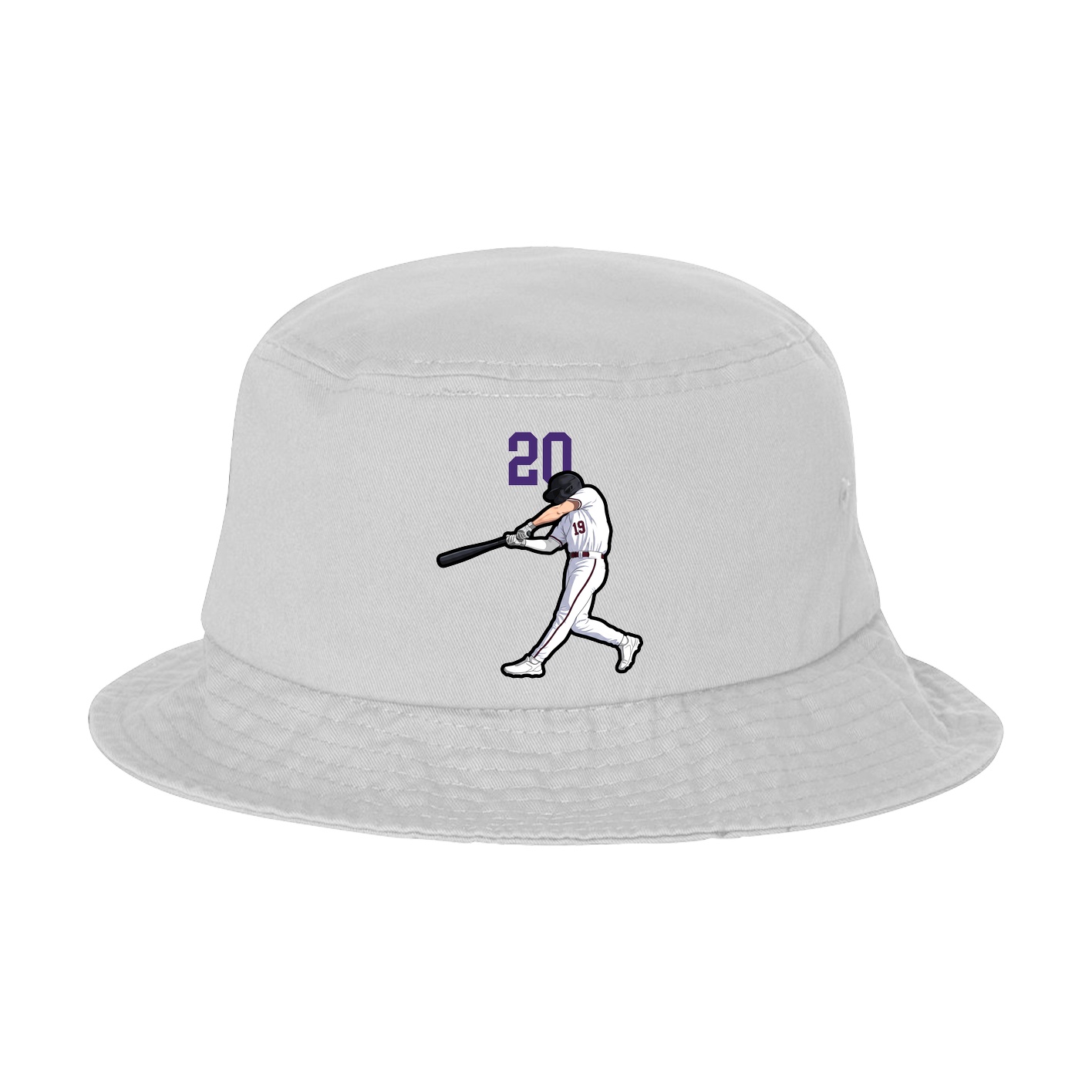 Bucket Cap — Number Top in White